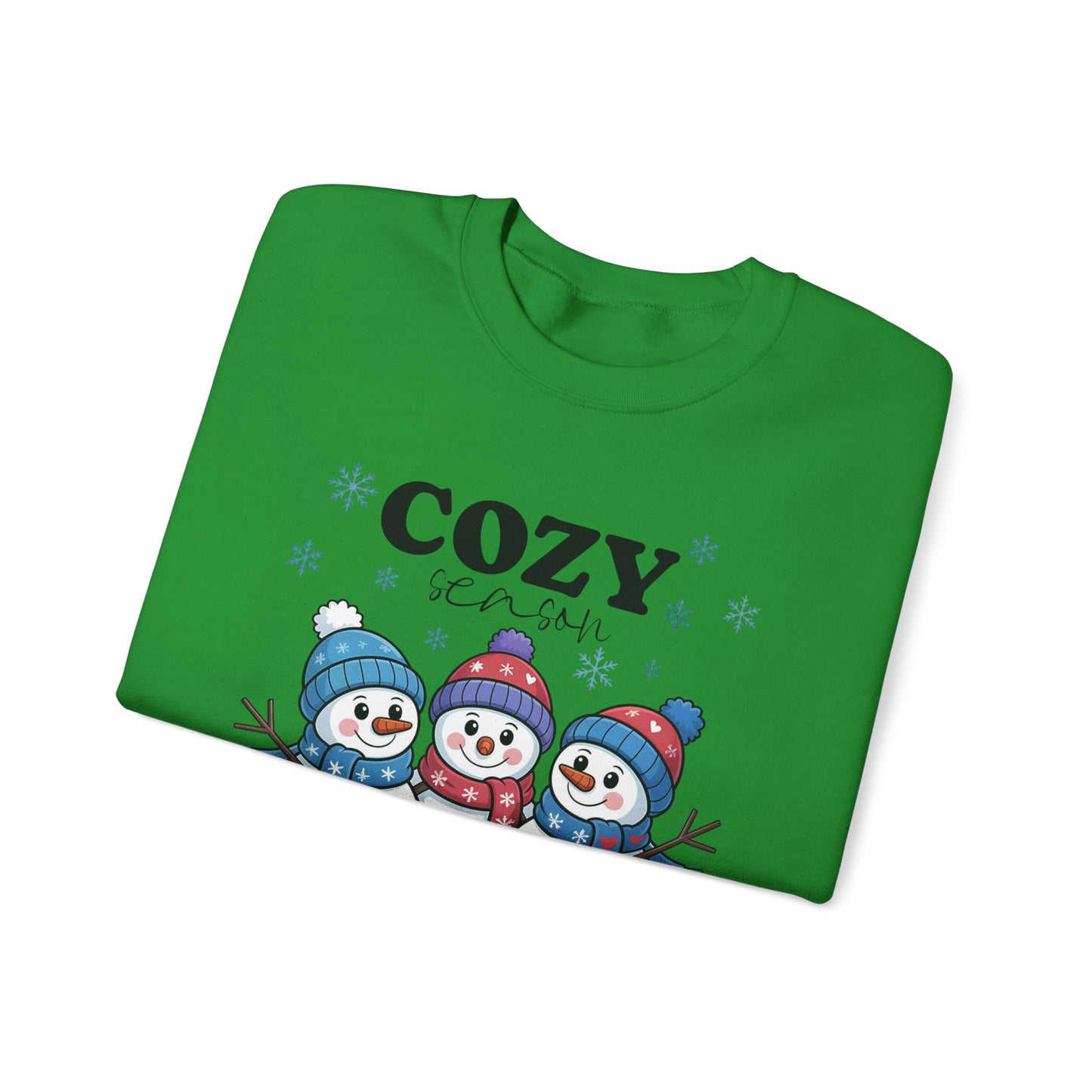 ☃️💙 Cozy Season Snowman Sweatshirt – Adorable Winter Crewneck for Women