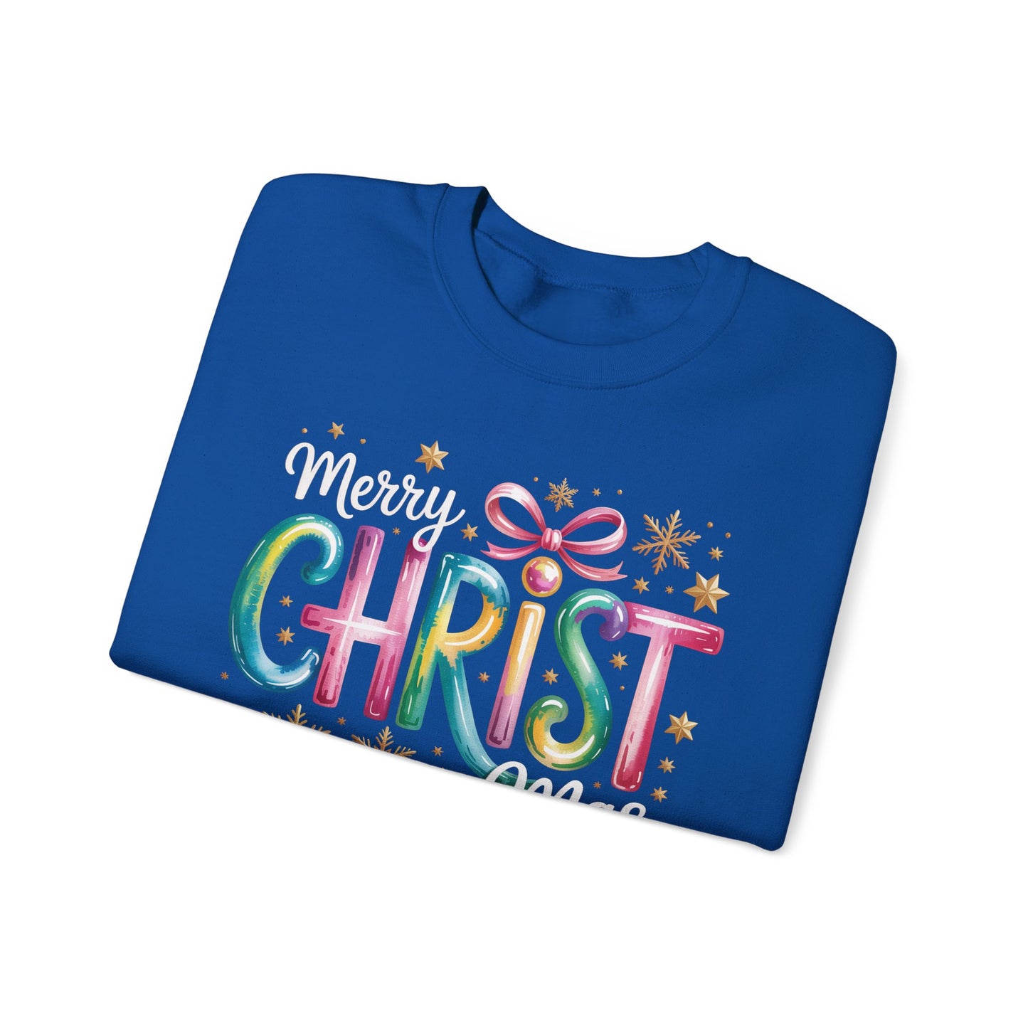 🎄🌈 Merry Christmas Rainbow Sweatshirt – Colorful Holiday Cheer ✨