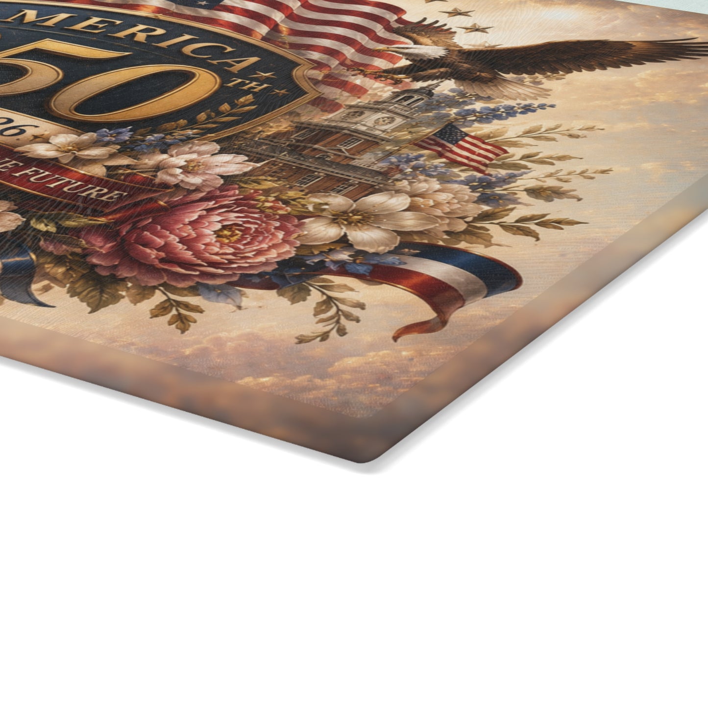 America 250th Anniversary Tempered Glass Cutting Board