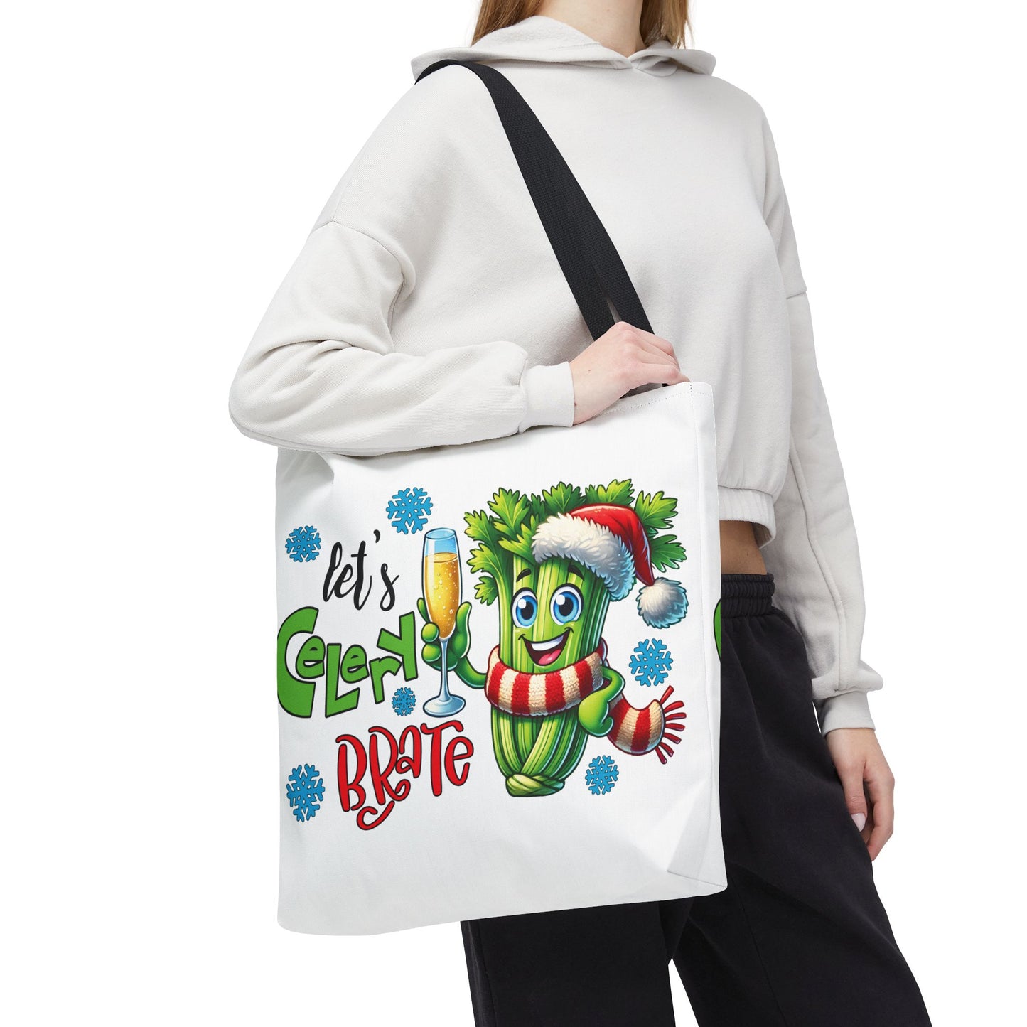 🥂 Let’s Celery-brate Christmas Tote Bag – Fun, Festive & Eco-Friendly 🎄