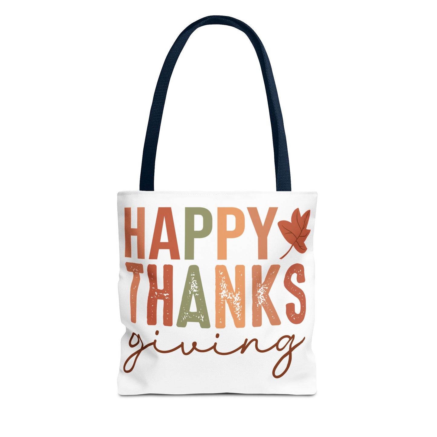 🍁 Rustic Happy Thanksgiving Tote Bag – Simple Charm for the Season 🍂🧡