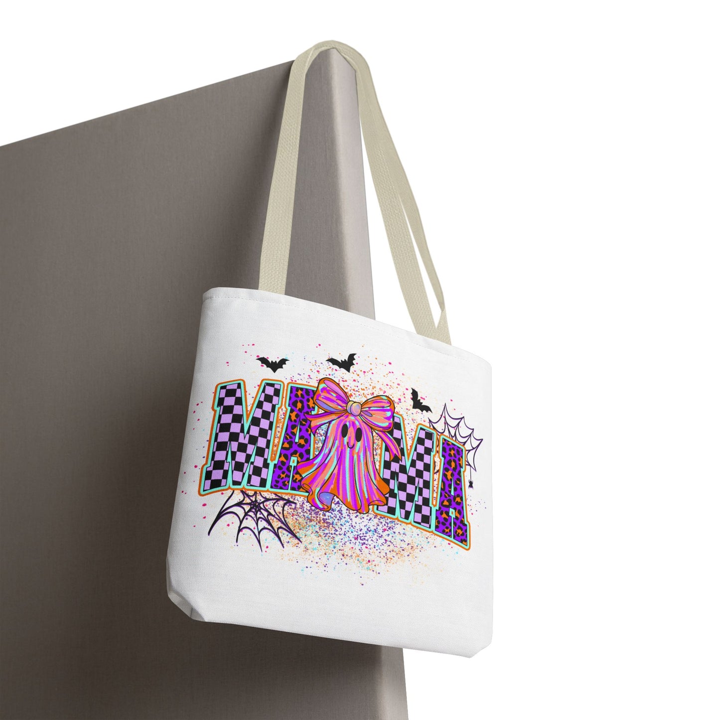 🎃 Colorful Mama Ghost Halloween Tote Bag – Spooky Fun with a Pop of Color 👻👜