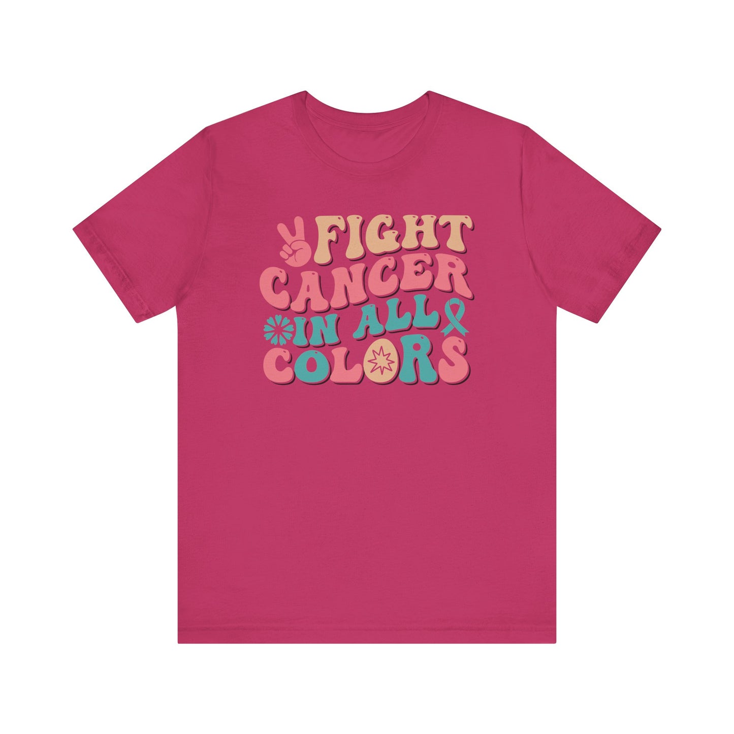 🌈✊ Fight Cancer in All Colors T-Shirt – Bold Retro Awareness Tee for Every Ribbon 🎗️