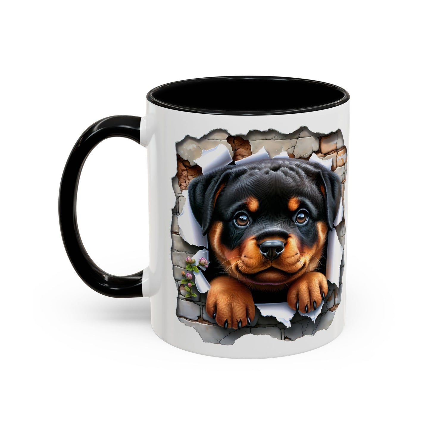 🐾☕ Rottweiler Puppy Accent Mug – Sweet Breakthrough Pup Design ✨