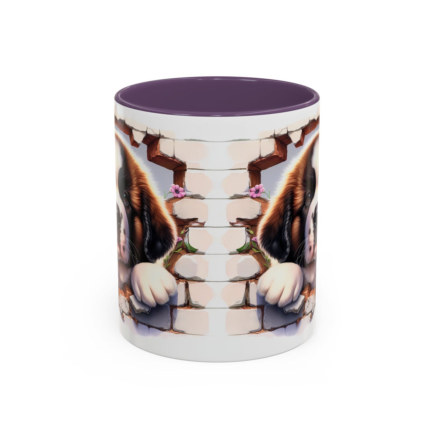 🐾☕ St. Bernard Puppy Peek Accent Mug – Gentle Giant Pup Lover Gift ✨❤️