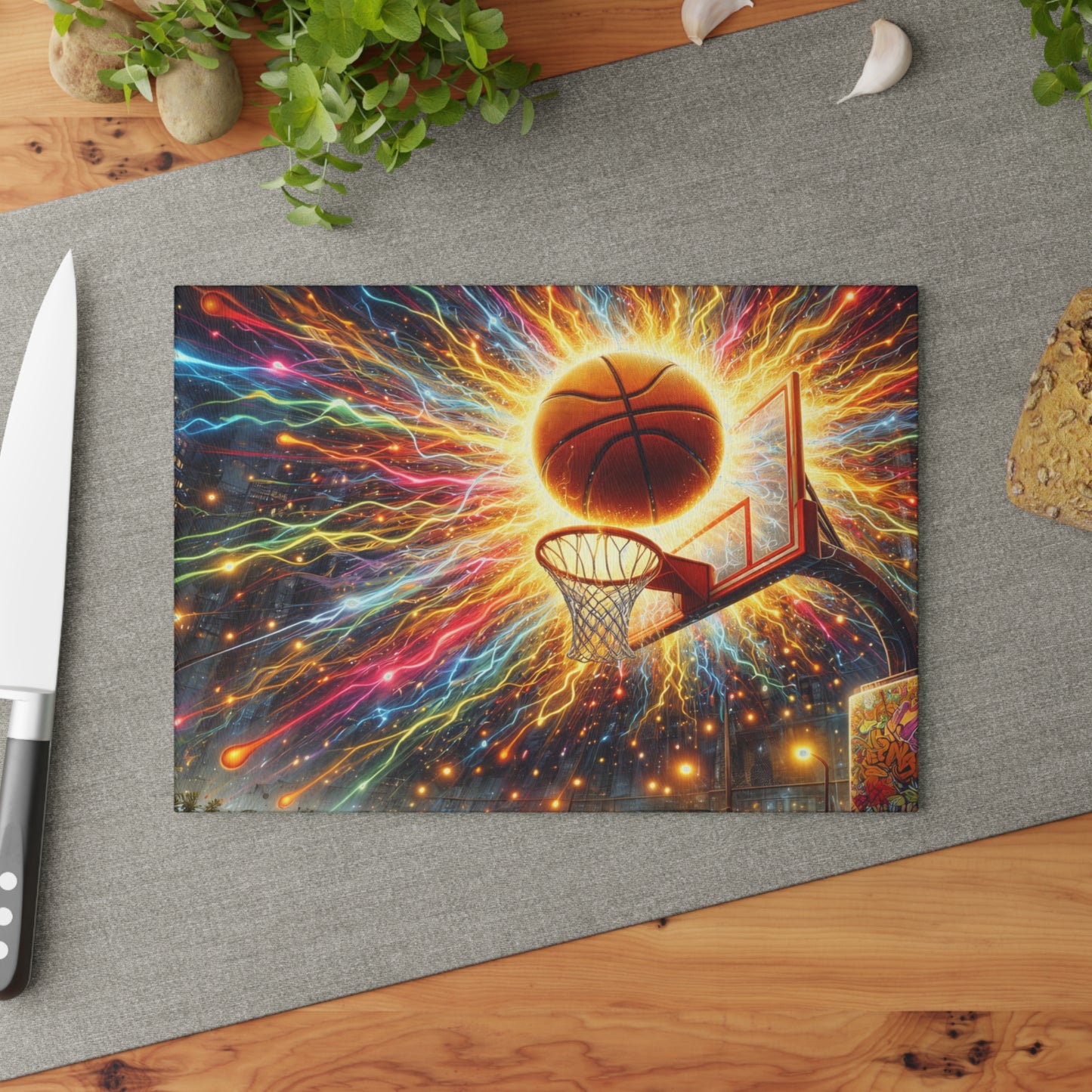 Basketball Explosion Cutting Board – Slam Dunk Style for Your Kitchen