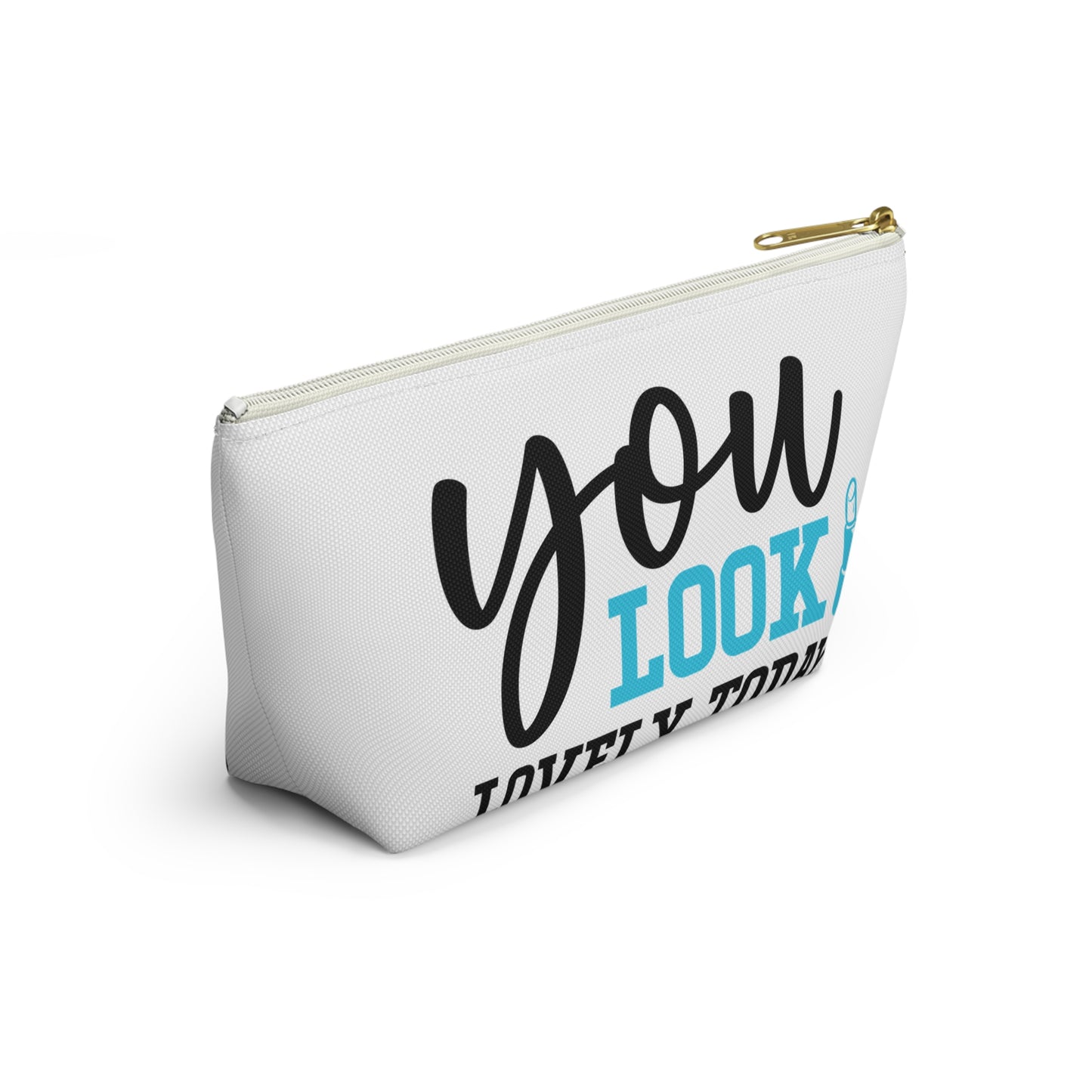 Accessory Pouch – "You Look Lovely Today" Blue Makeup Bag