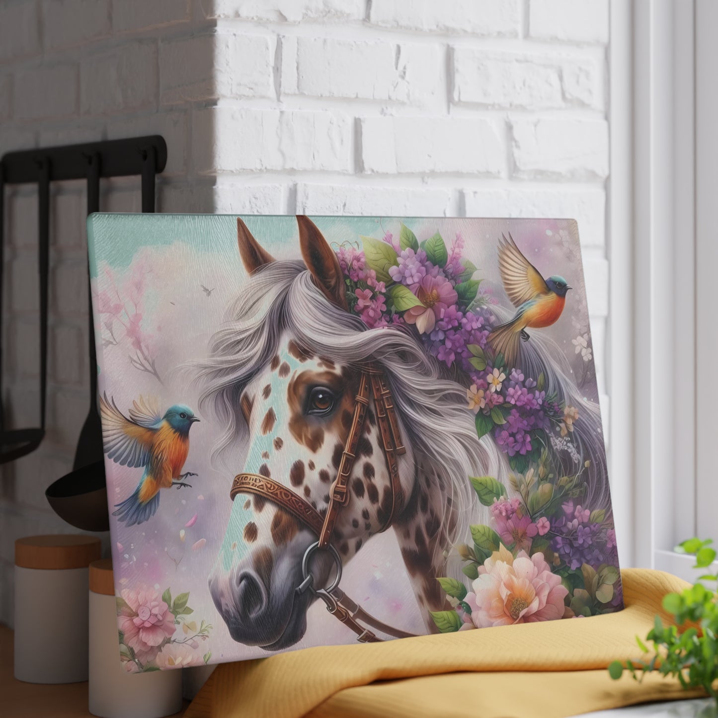 Appaloosas Horse cutting board Tempered Glass Cutting Board Charcuterie Board Chopping Board Housewarming Gift Custom cutting board