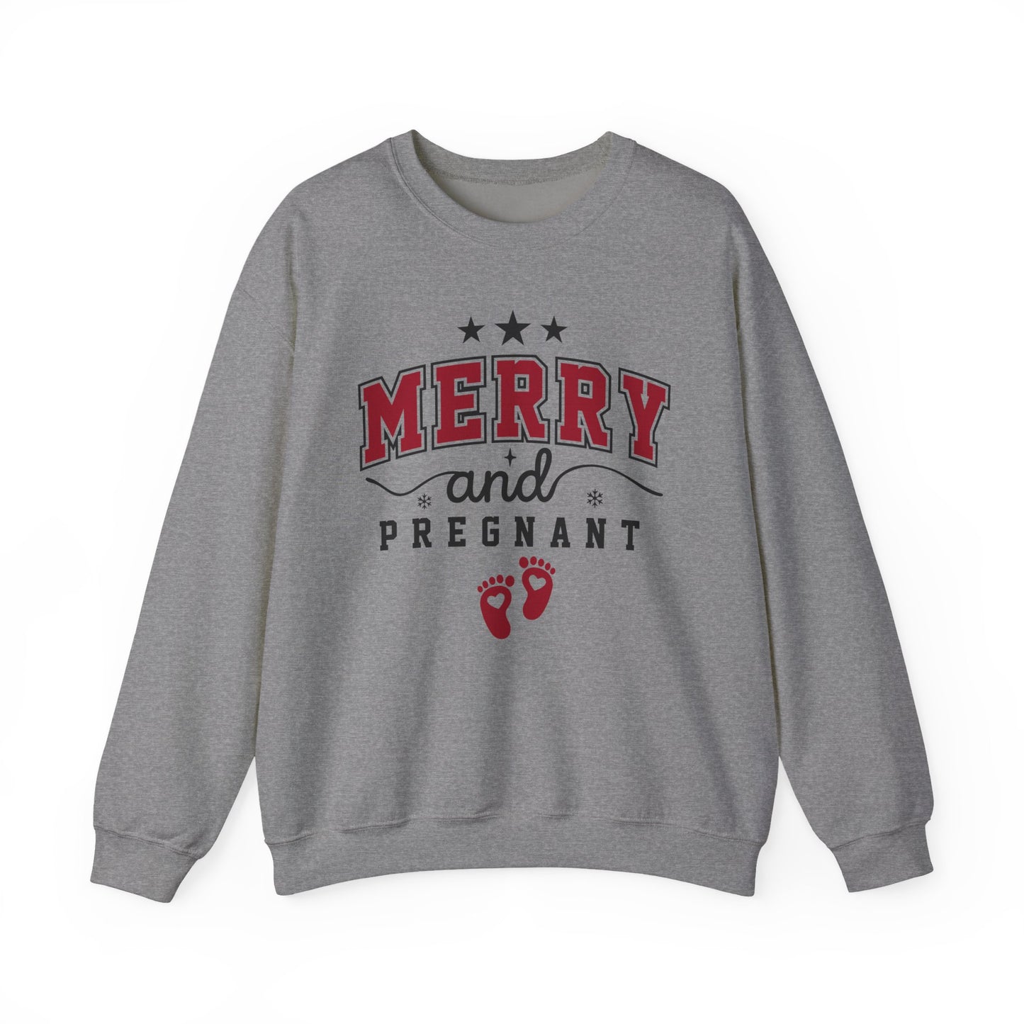 🎄👣 Merry Little Kicking Feet Christmas Maternity Sweatshirt – Cute Holiday Pregnancy Crewneck