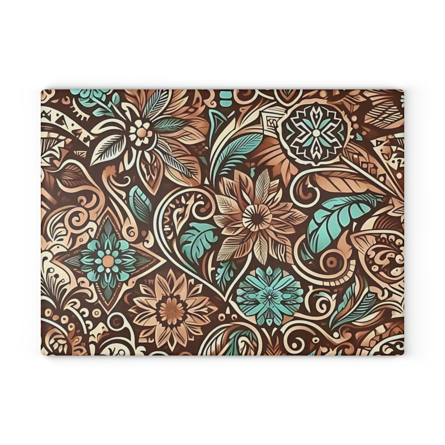 🍂✨ Rustic Floral Swirl Cutting Board – Vintage Charm for Your Kitchen ✨🌿