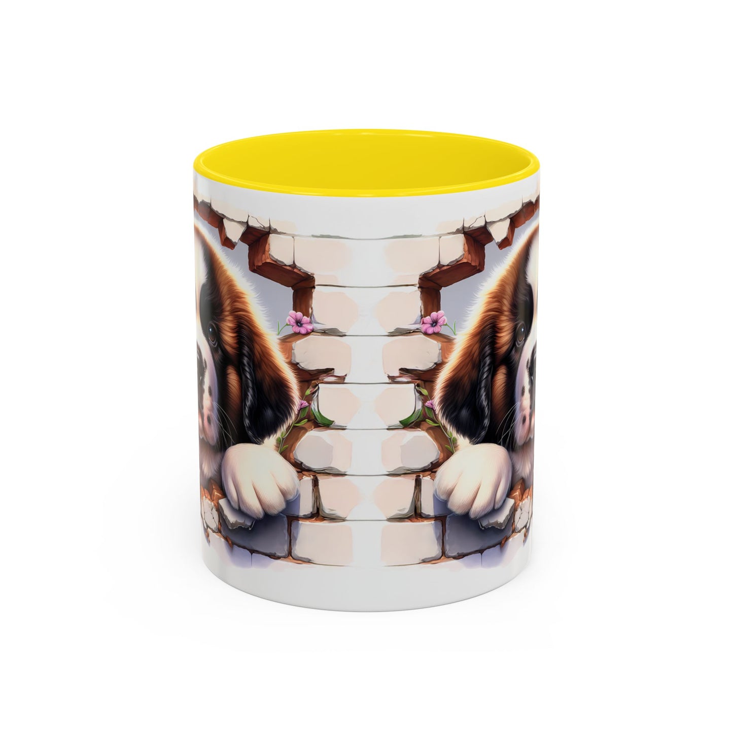 🐾☕ St. Bernard Puppy Peek Accent Mug – Gentle Giant Pup Lover Gift ✨❤️