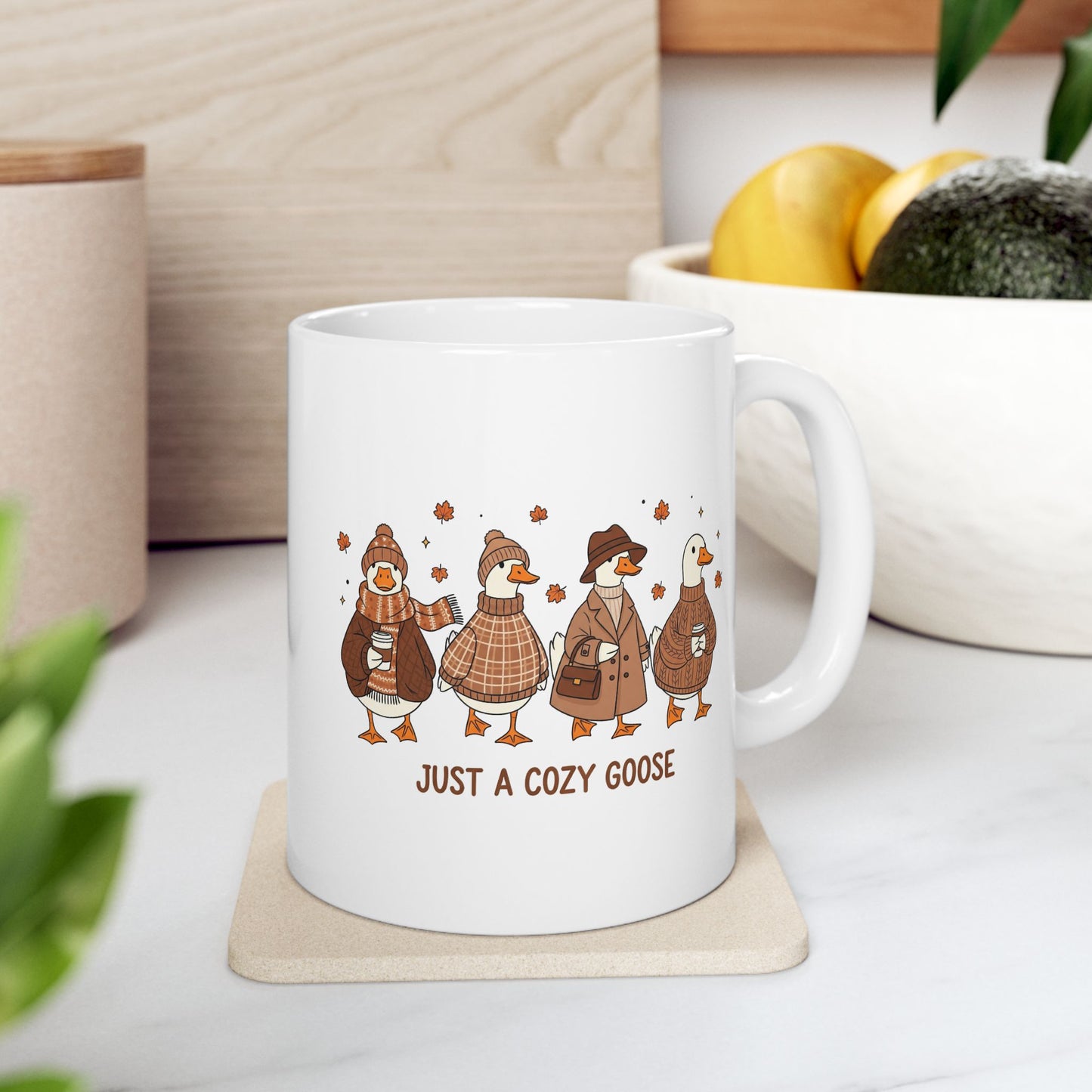 🪿🍂 Just a Cozy Goose Mug – Autumn Goose Coffee Cup ☕🧣