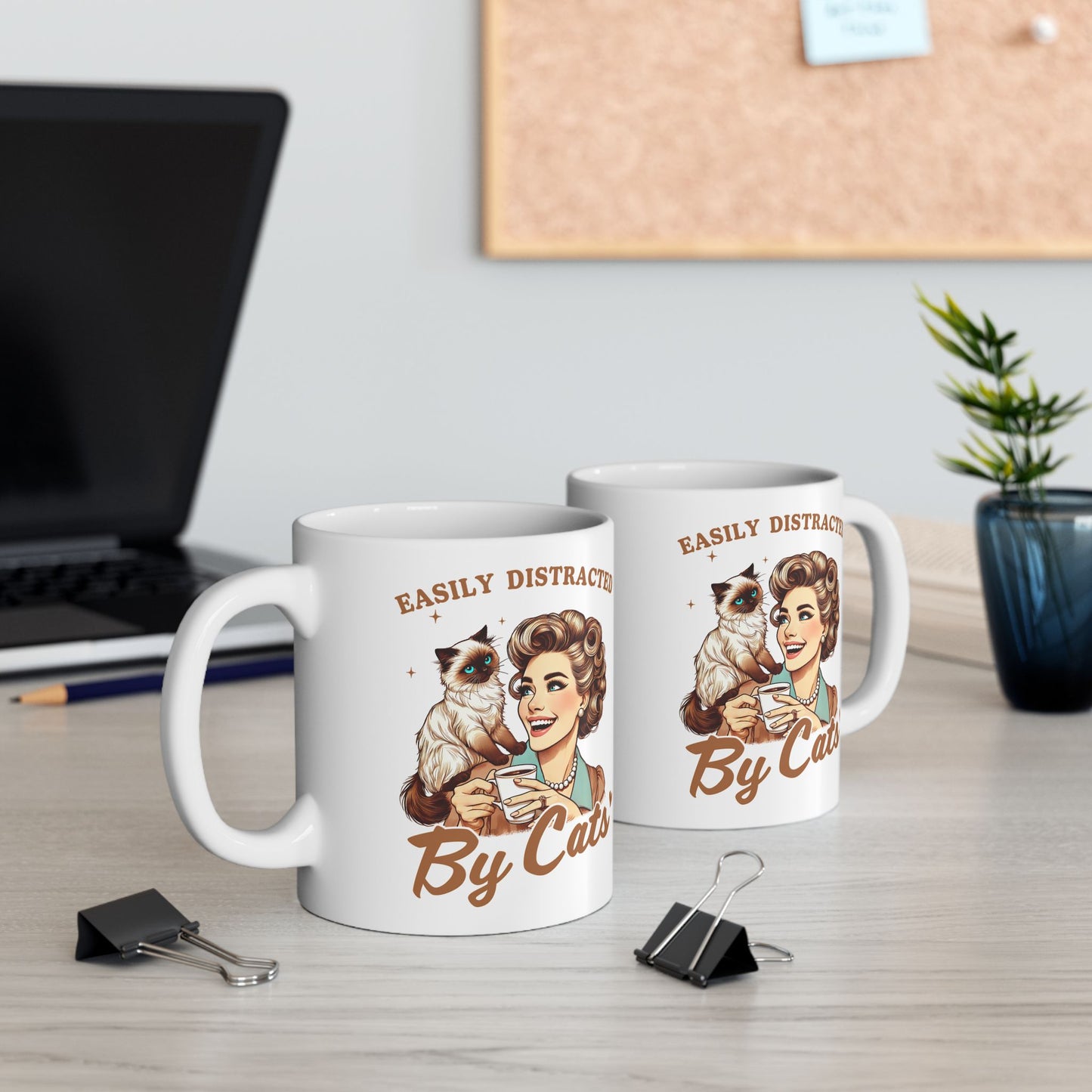 🐱 Easily Distracted By Cats Mug – Purrfectly Charming for Cat Lovers ☕