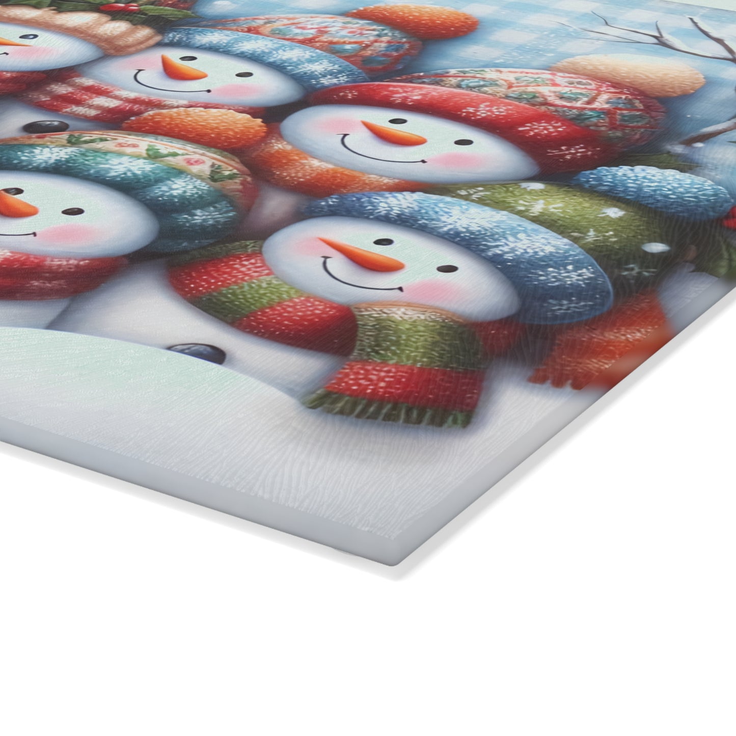 Snowman Family Christmas Cutting Board – Cozy Winter Smiles for Your Holiday Kitchen