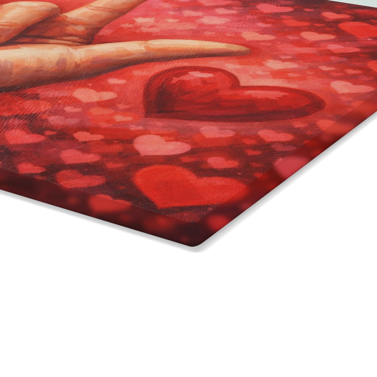Sign Language “I Love You” Glass Cutting Board – Heartfelt ASL Art Kitchen Display