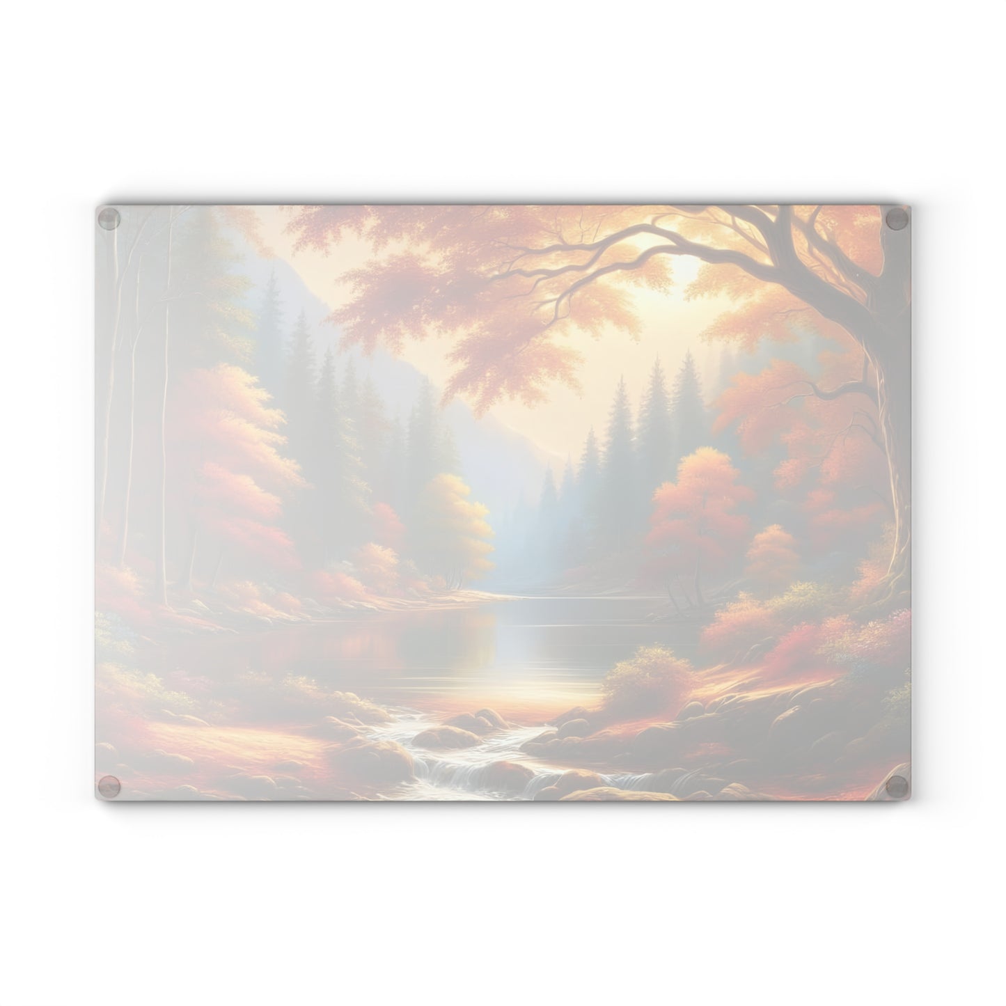 🍁🍂 Autumn Lake Scene Cutting Board – Golden Tranquility for Your Kitchen 🌲✨