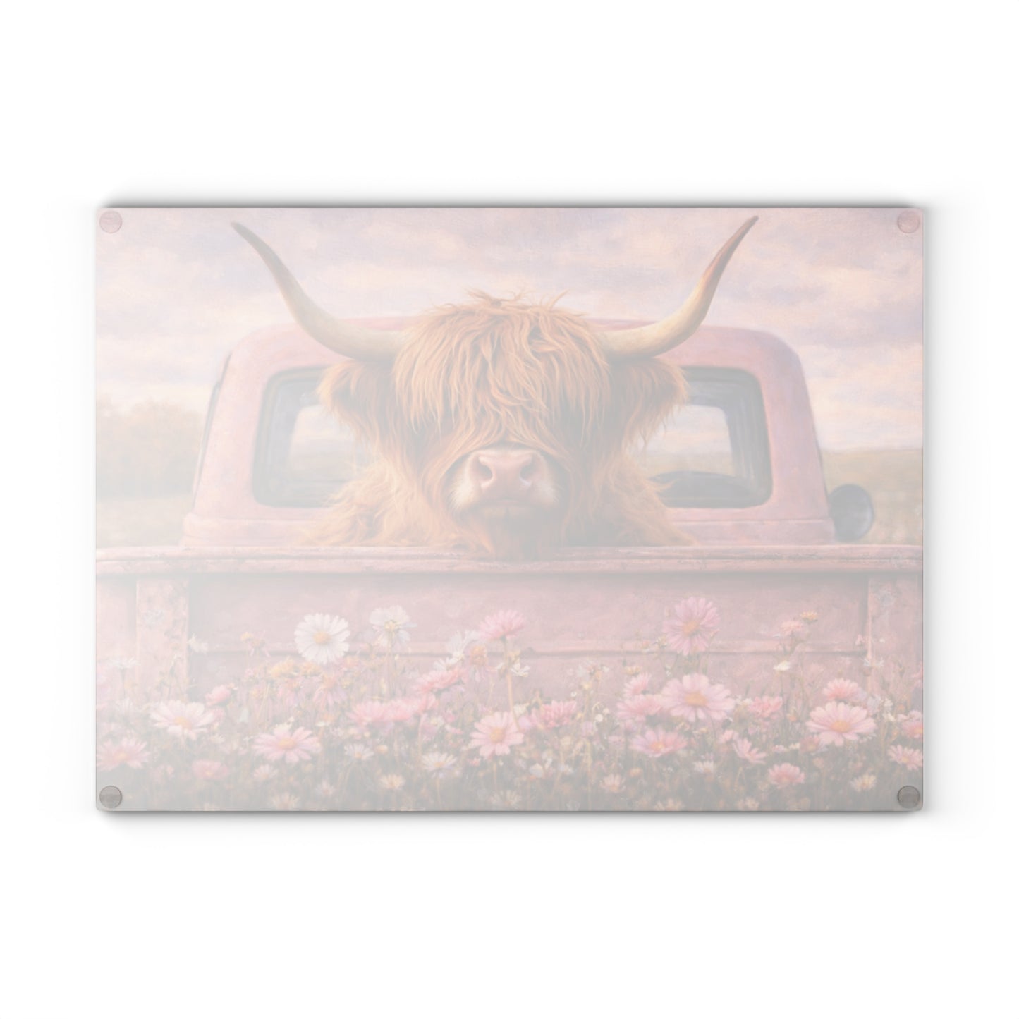 Country Roads Tractor Glass Cutting Board – Rustic Farmhouse Charm for Your Kitchen