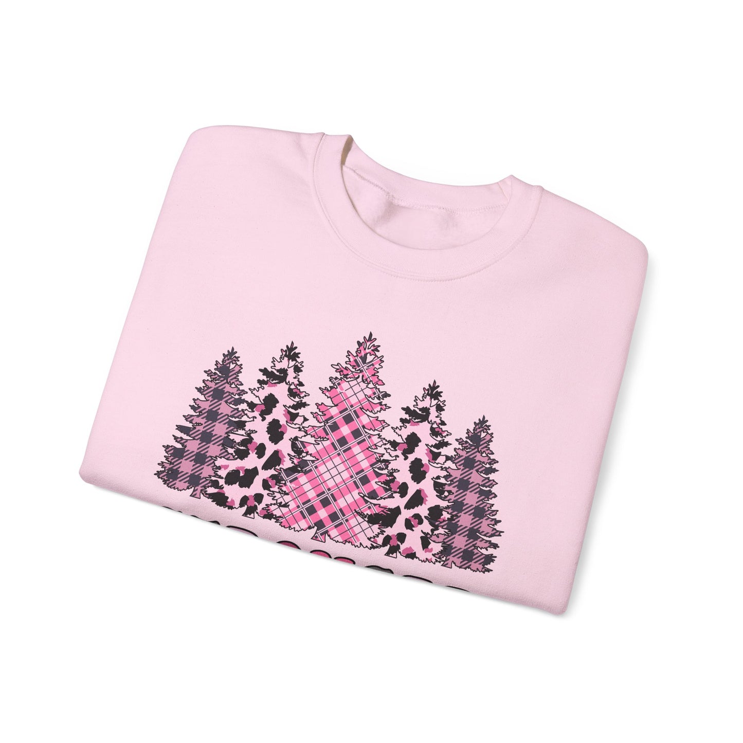 🌲💗 Stronger Than Cancer Pink Trees Sweatshirt – Breast Cancer Awareness Crewneck