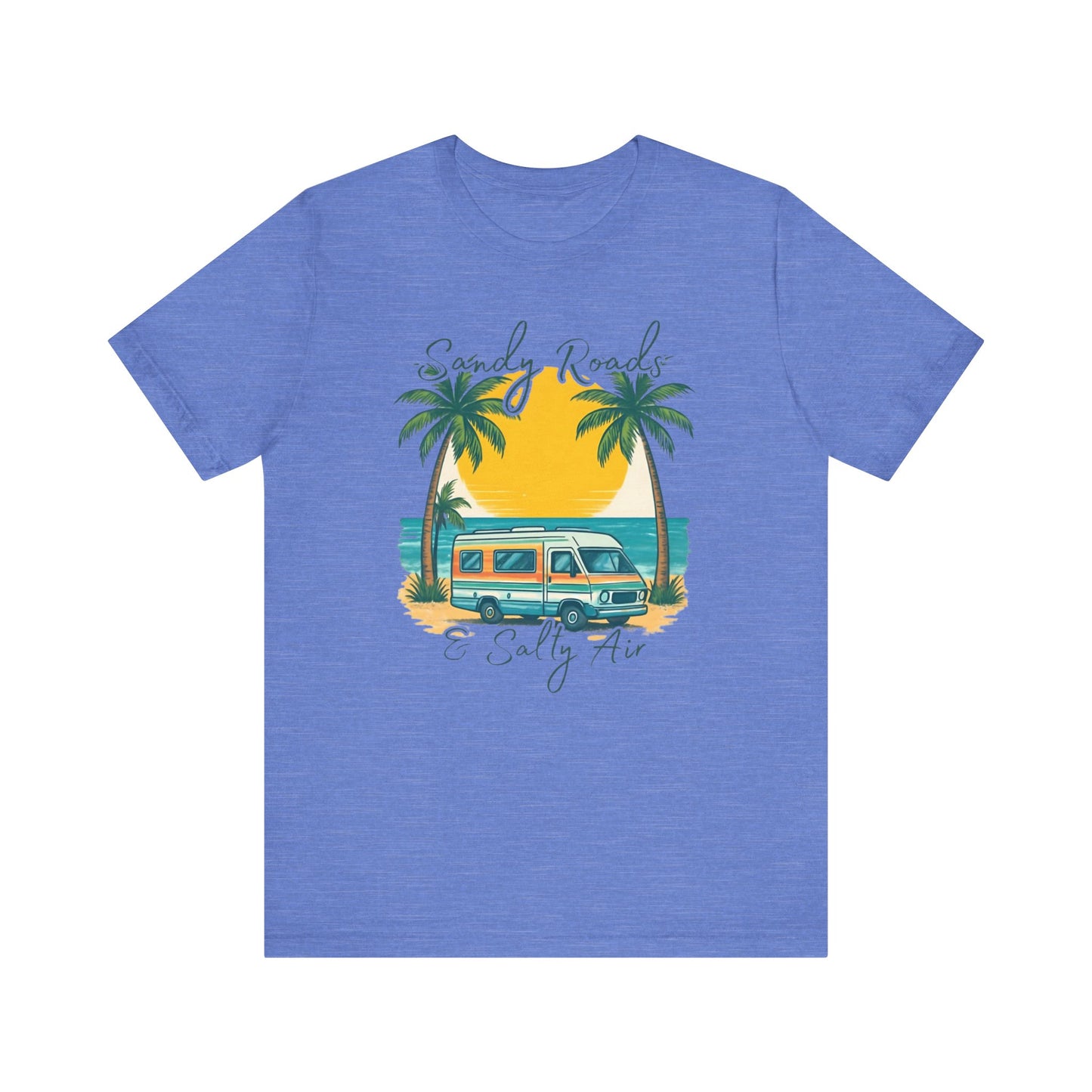 Camiseta Sandy Roads &amp; Salty Air: Camisa playera ligera para mujer para días costeros y ambiente veraniego.