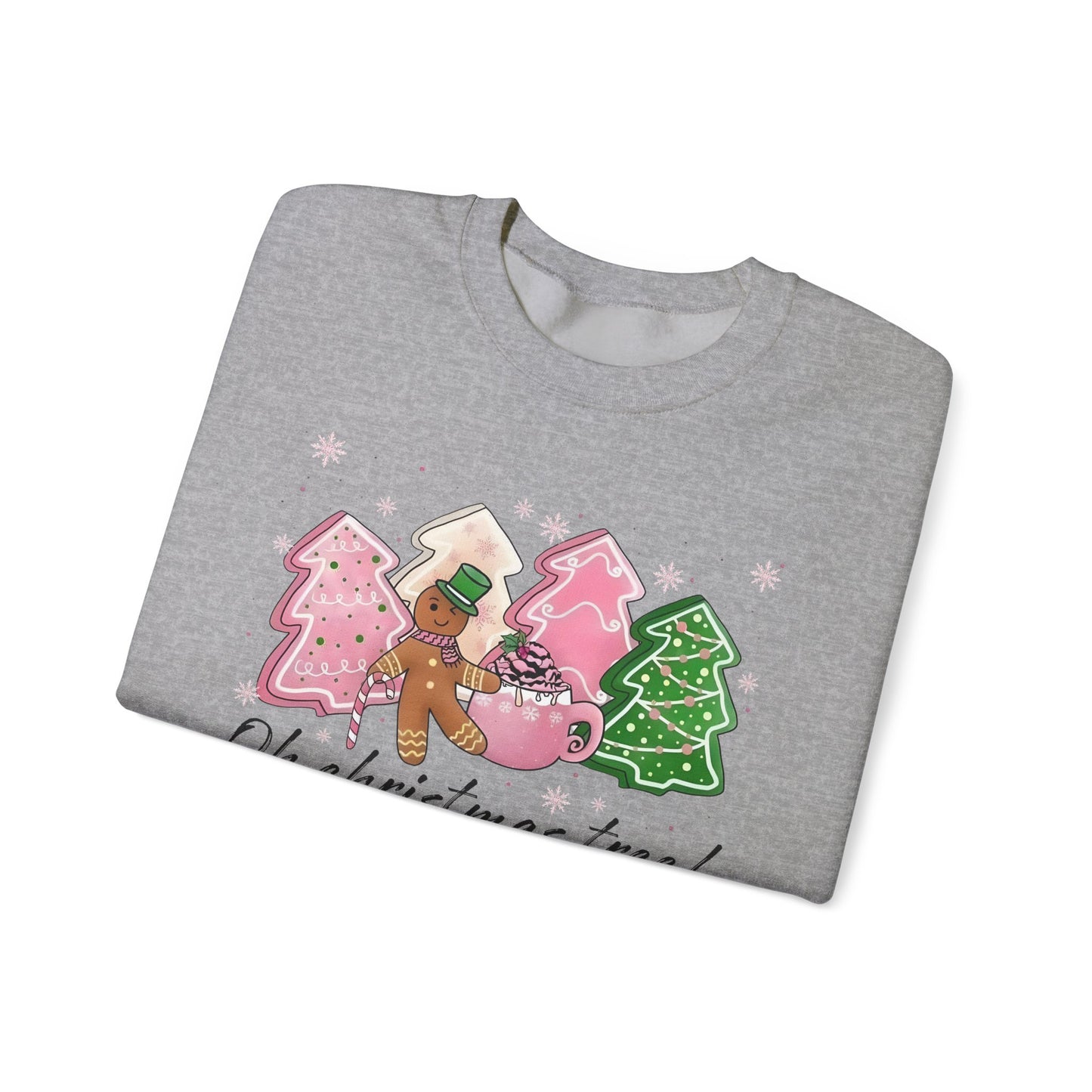 🎄🍪 Oh Christmas Tree! Gingerbread & Cocoa Crewneck – Sweet Holiday Cookie Lover Gift