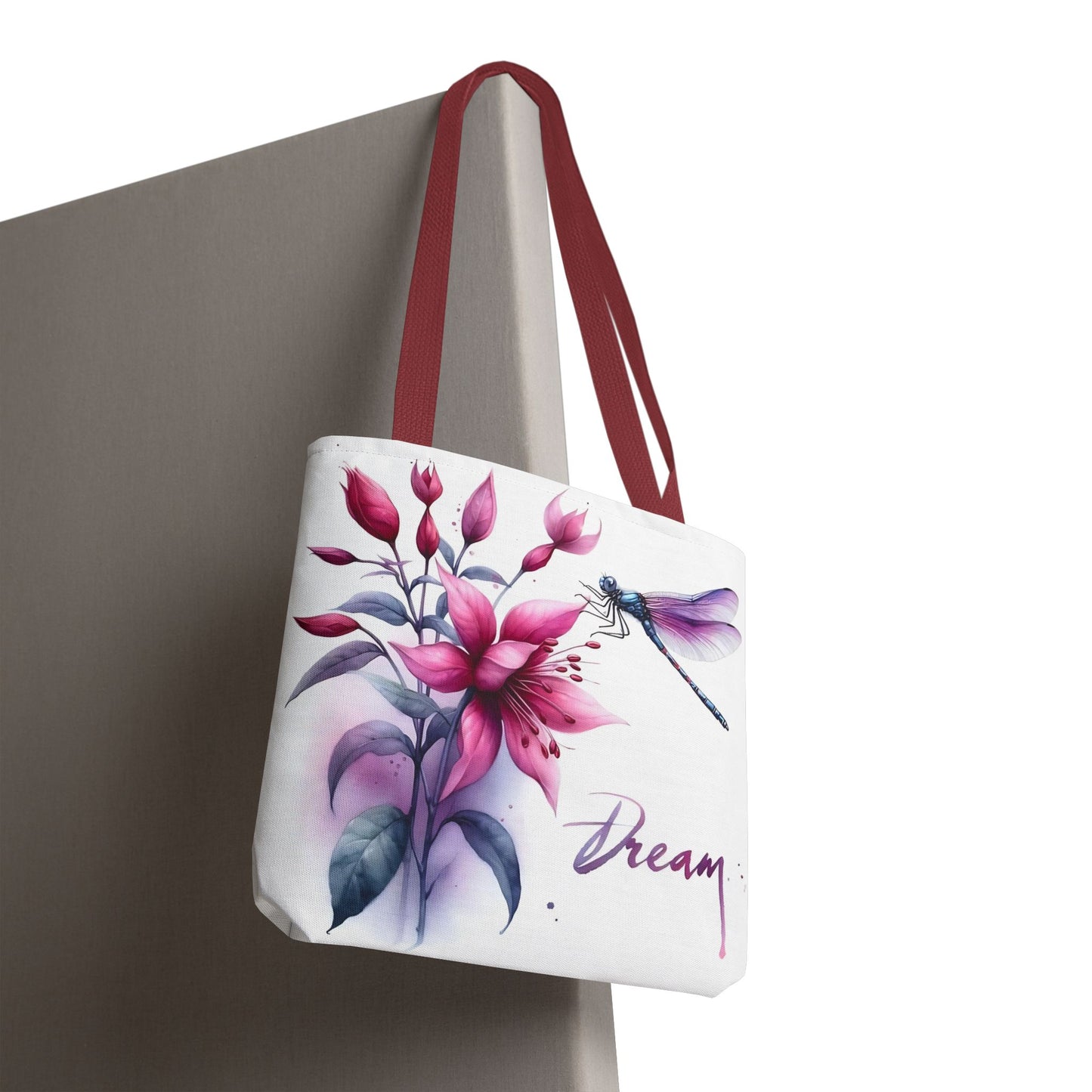 Bolso tote floral "Dream" con detalle de libélula: un bolso de mano inspirador y elegante