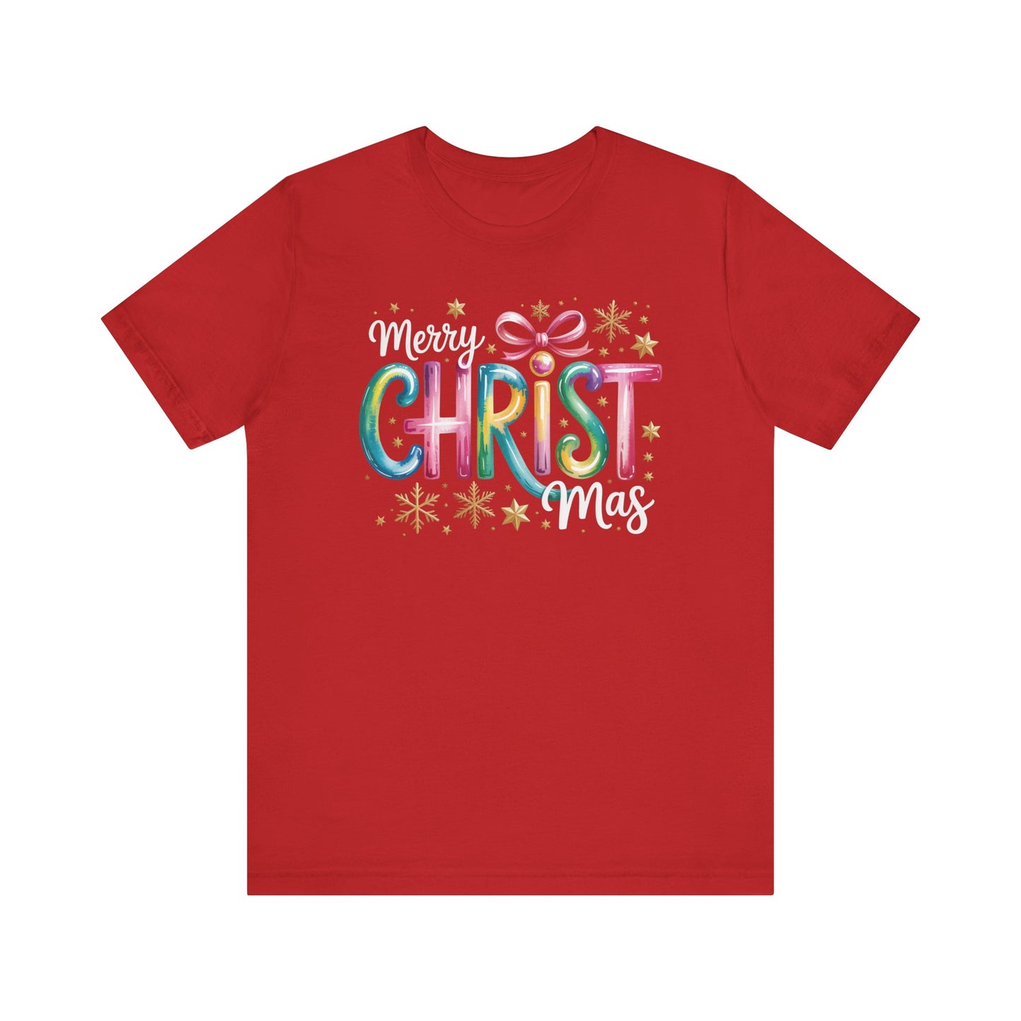 🎄✨ Merry Christmas Glow Lettering T-Shirt – Festive & Bright Holiday Style 🎁🌟
