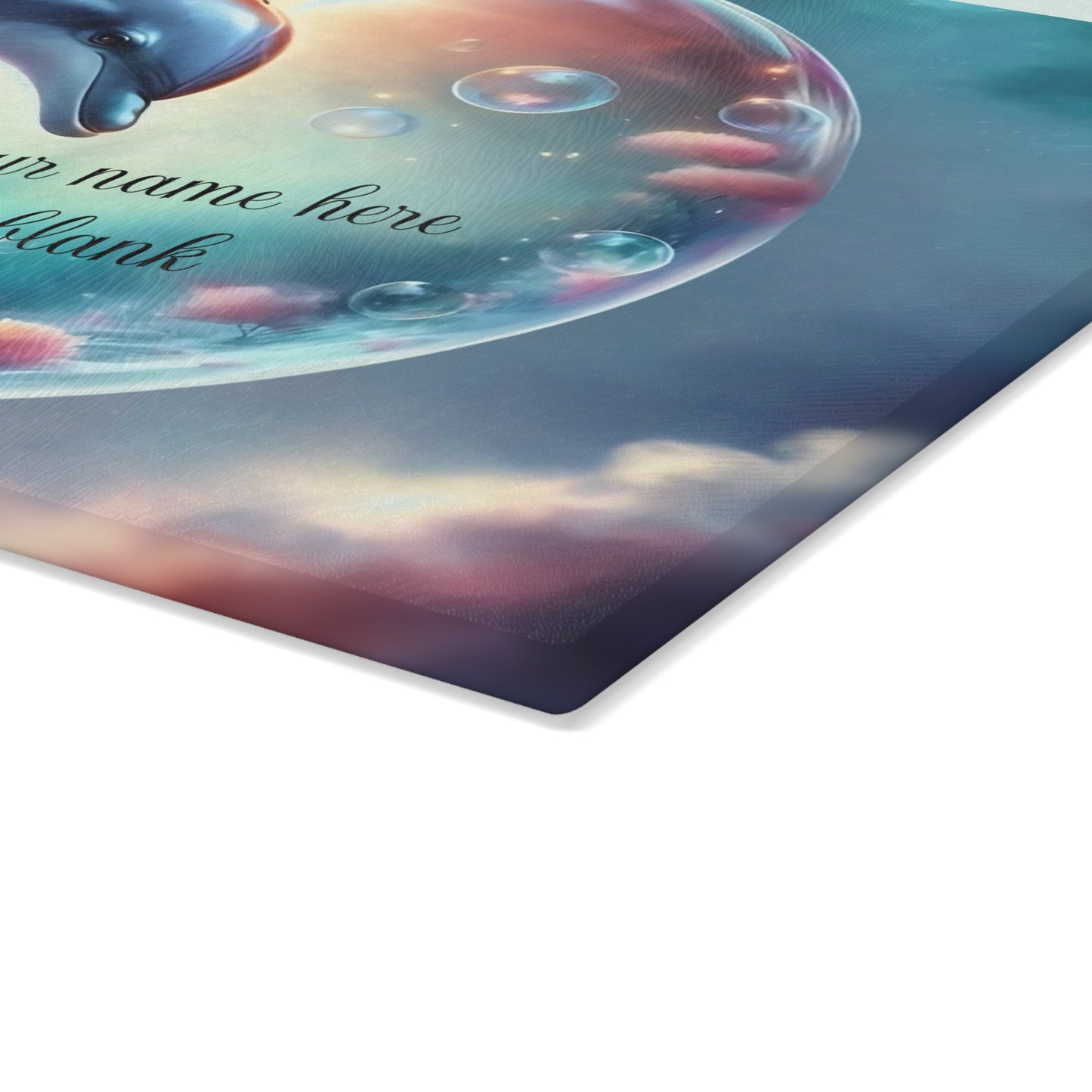Tabla de cortar con diseño de delfín, vidrio templado con vibrantes escenas de delfines, regalo para chef, regalo para ella, regalo de boda o inauguración de la casa.