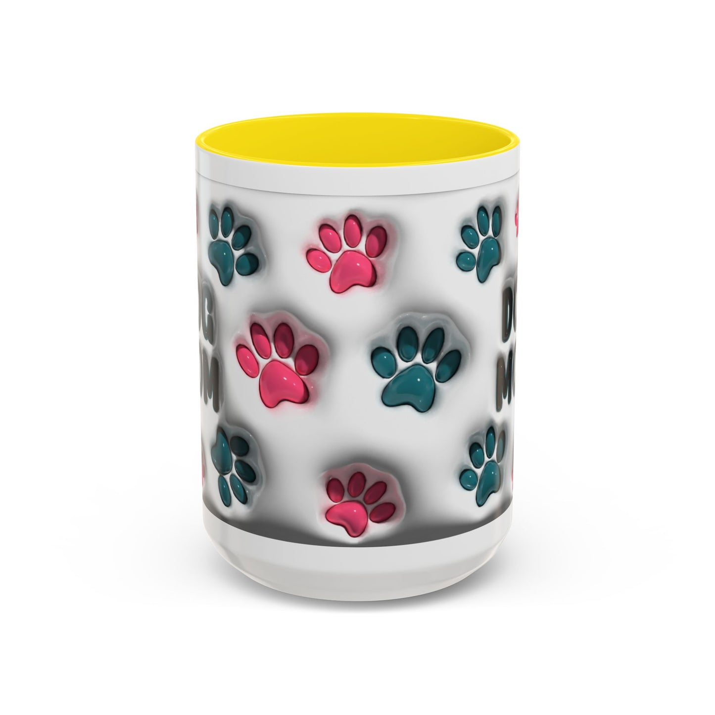 Dog Mom Accent Mug – Colorful Paw Print Cup for Proud Pet Parents