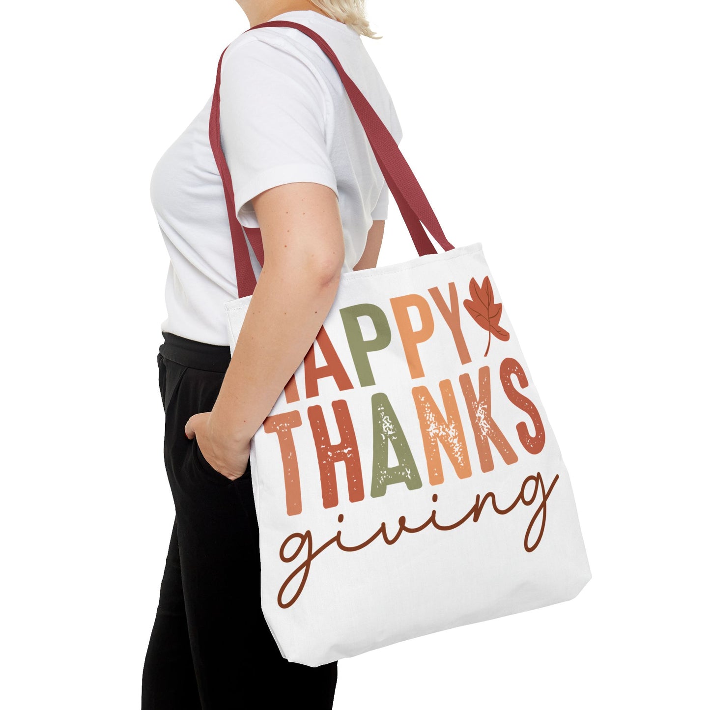 🍁 Rustic Happy Thanksgiving Tote Bag – Simple Charm for the Season 🍂🧡