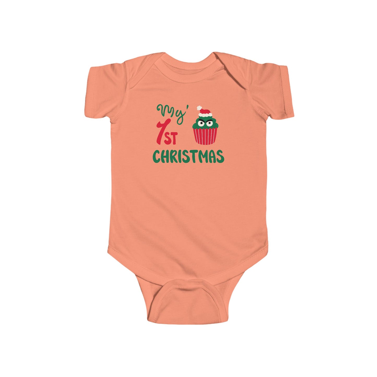 💚 My 1st Christmas Baby Onesie – Cheeky Cupcake Edition 🎄🧁