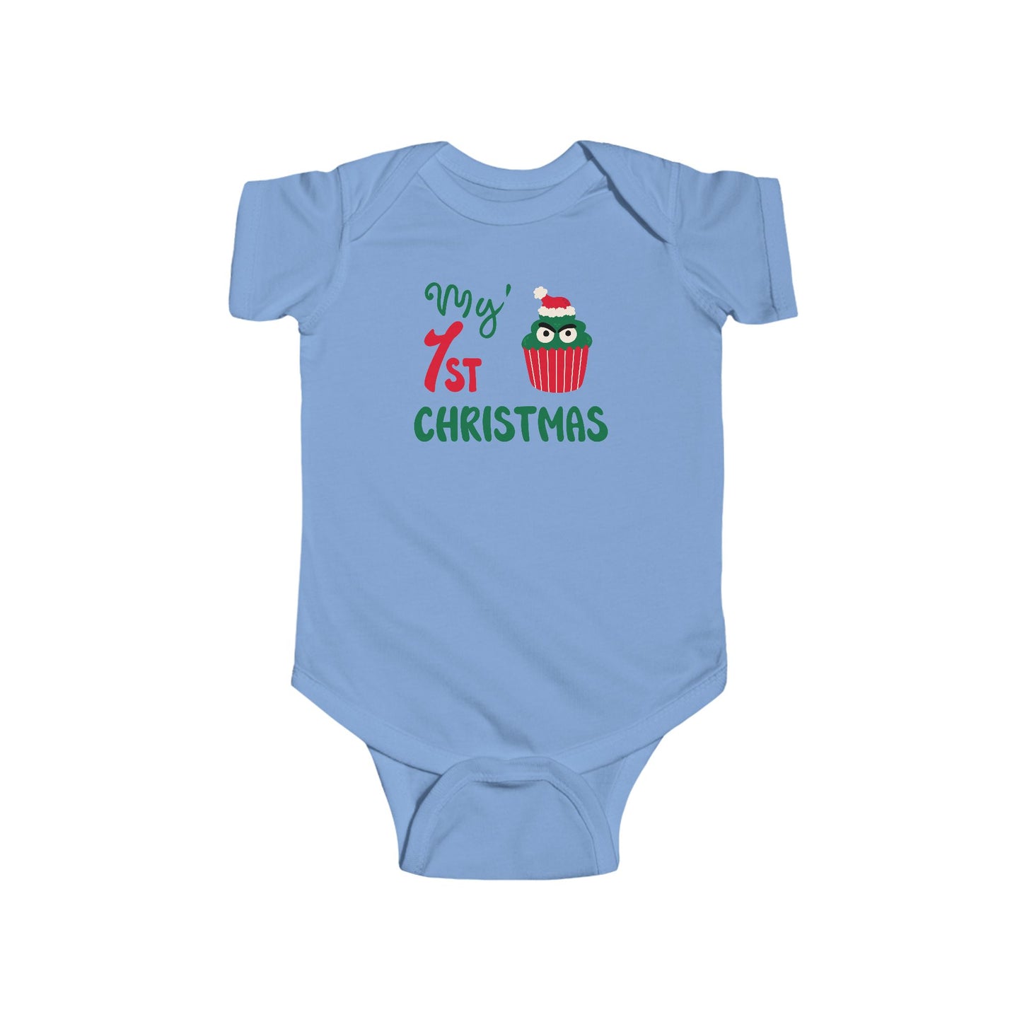 💚 My 1st Christmas Baby Onesie – Cheeky Cupcake Edition 🎄🧁
