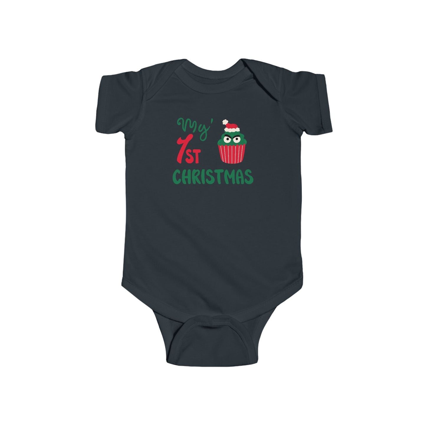 💚 My 1st Christmas Baby Onesie – Cheeky Cupcake Edition 🎄🧁