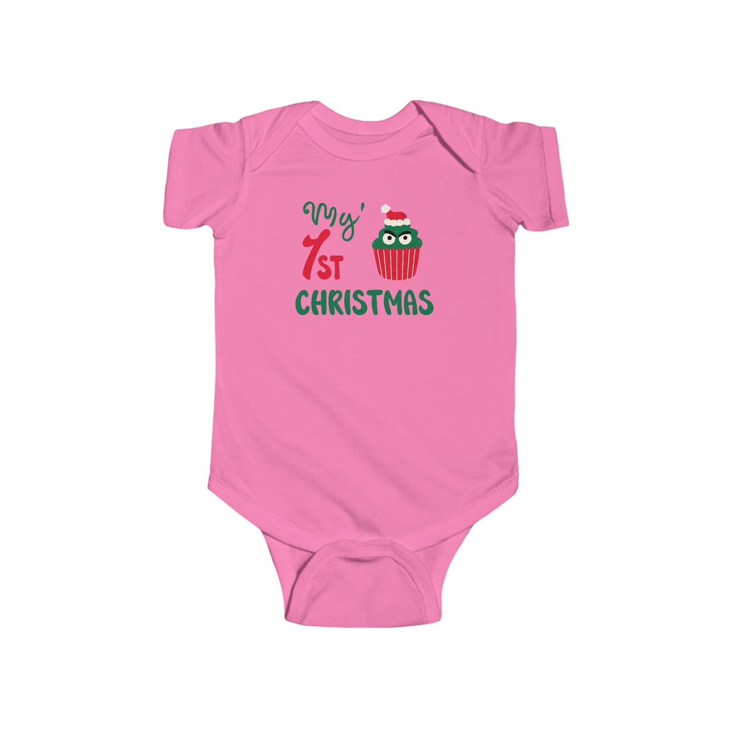 💚 My 1st Christmas Baby Onesie – Cheeky Cupcake Edition 🎄🧁