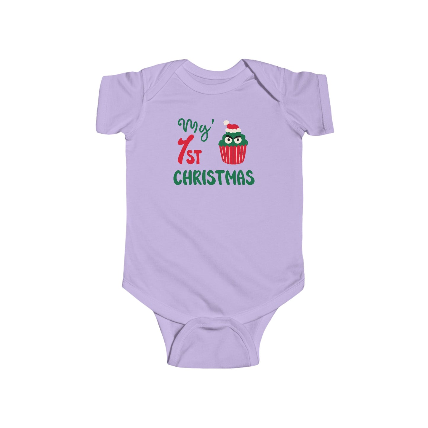 💚 My 1st Christmas Baby Onesie – Cheeky Cupcake Edition 🎄🧁