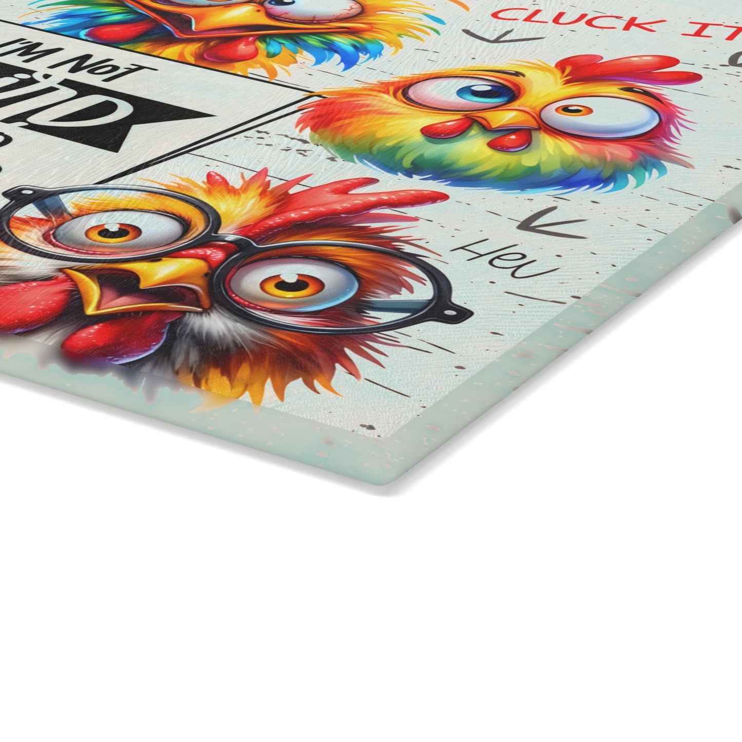 Funny Chicken Glass Cutting Board – I’m Not Weird Limited Edition Kitchen Decor