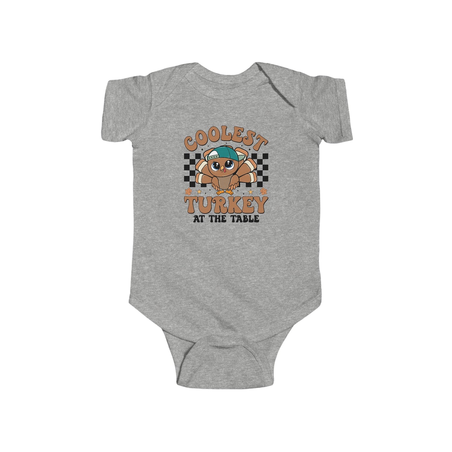 Coolest Turkey at the Table Baby Onesie – Fun Little Foodie Outfit 🦃😎