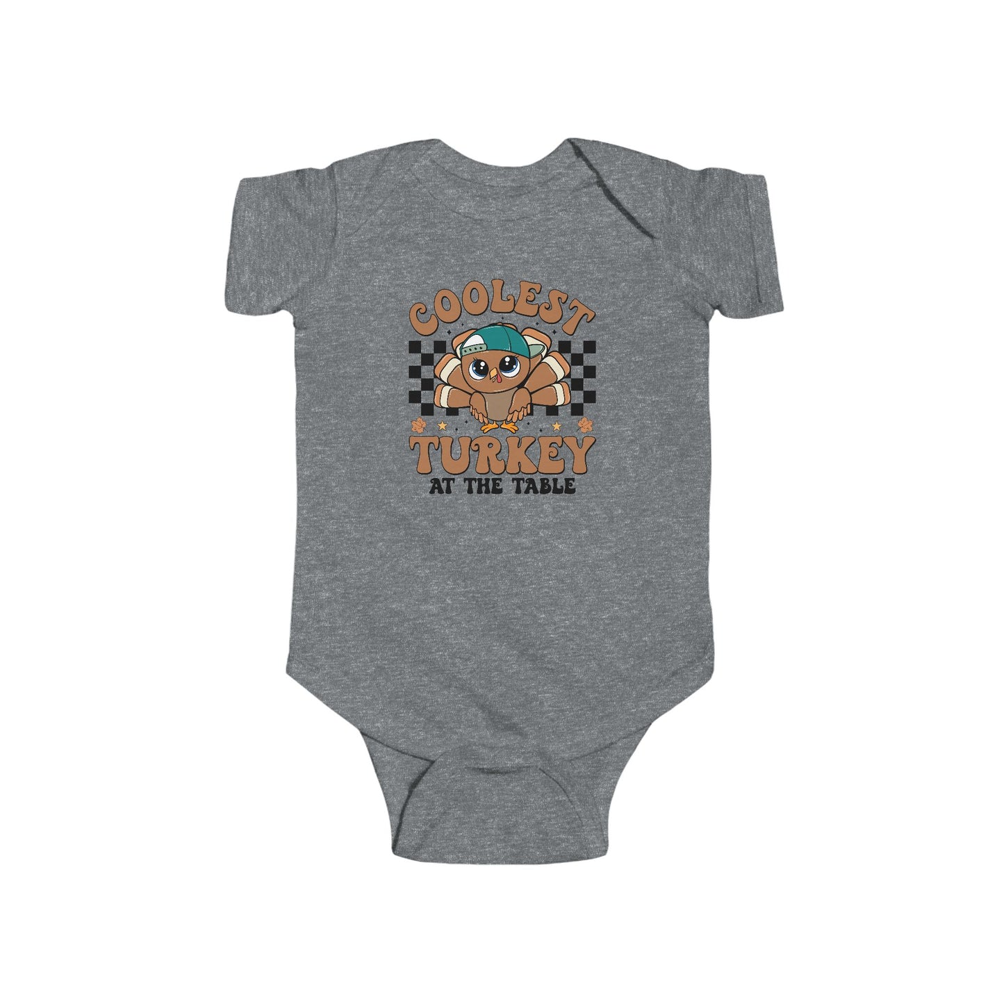 Coolest Turkey at the Table Baby Onesie – Fun Little Foodie Outfit 🦃😎