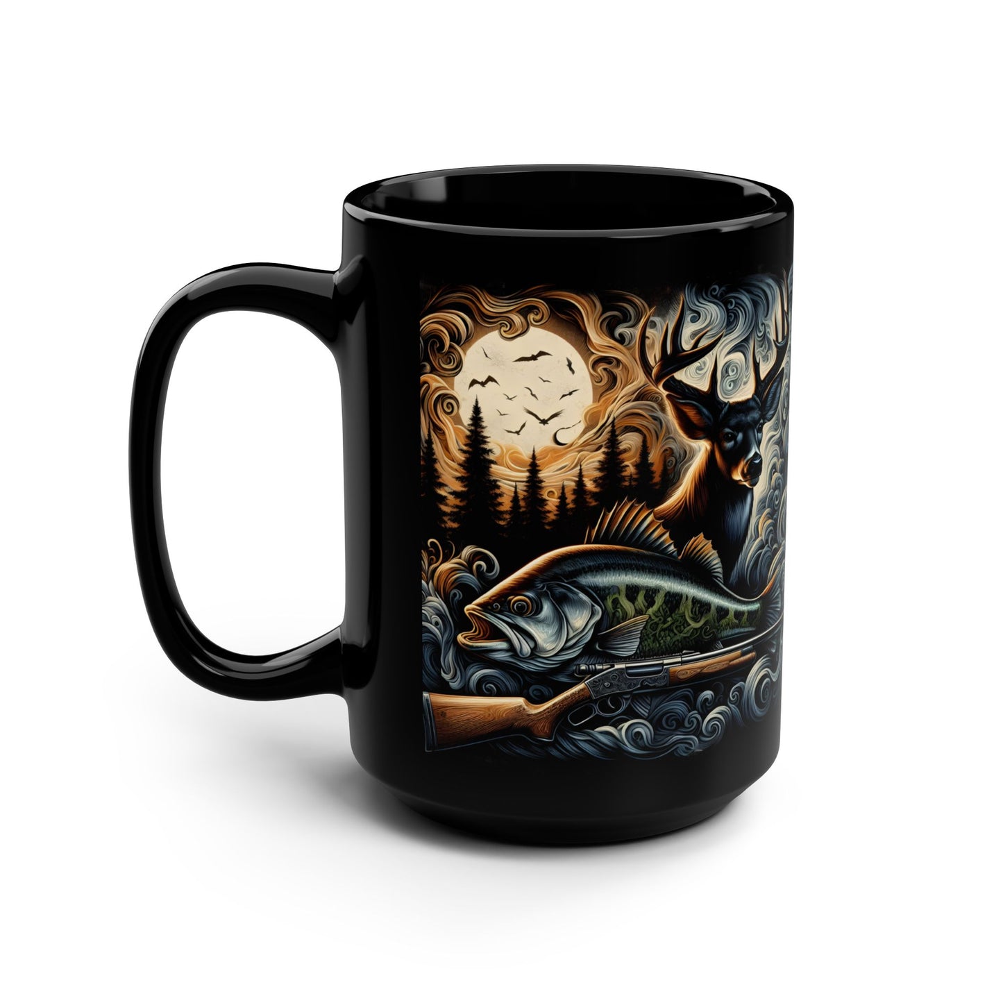 🎣🦌 Hunting & Fishing Coffee Mug – Rugged Outdoorsman’s Cup 🌲☕