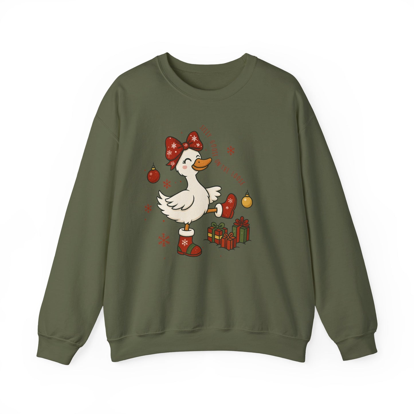 🪿🎁 Silly Goose on the Loose Sweatshirt – Whimsical Holiday Cheer ❄️✨
