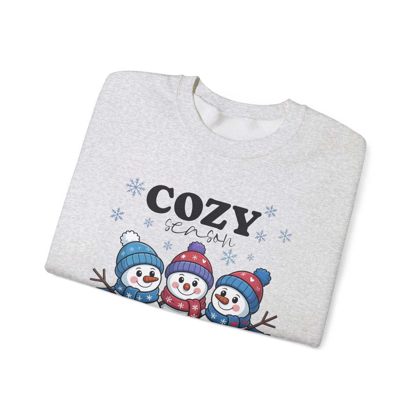 ☃️💙 Cozy Season Snowman Sweatshirt – Adorable Winter Crewneck for Women