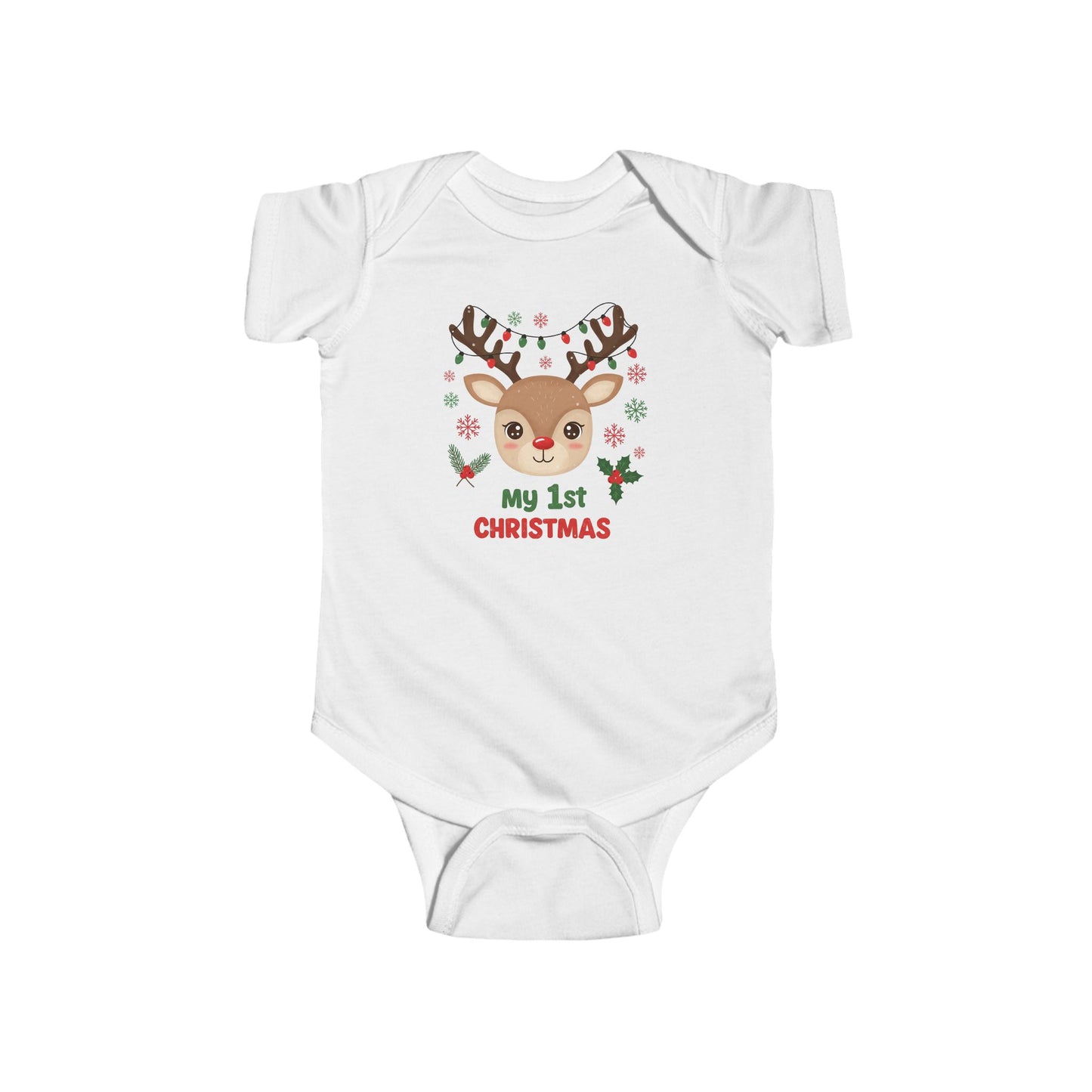 🎄🦌 My 1st Christmas Baby Onesie – Festive Reindeer Holiday Outfit 🎁✨