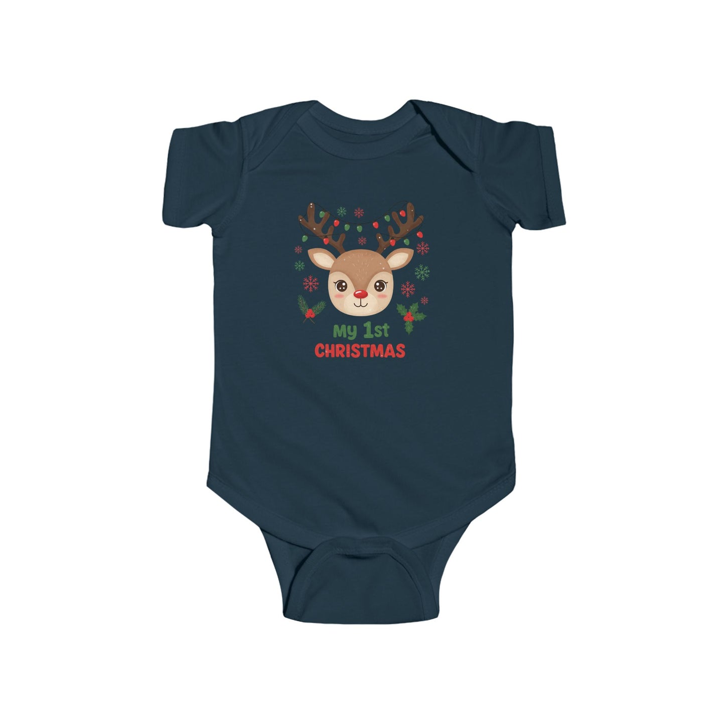 🎄🦌 My 1st Christmas Baby Onesie – Festive Reindeer Holiday Outfit 🎁✨