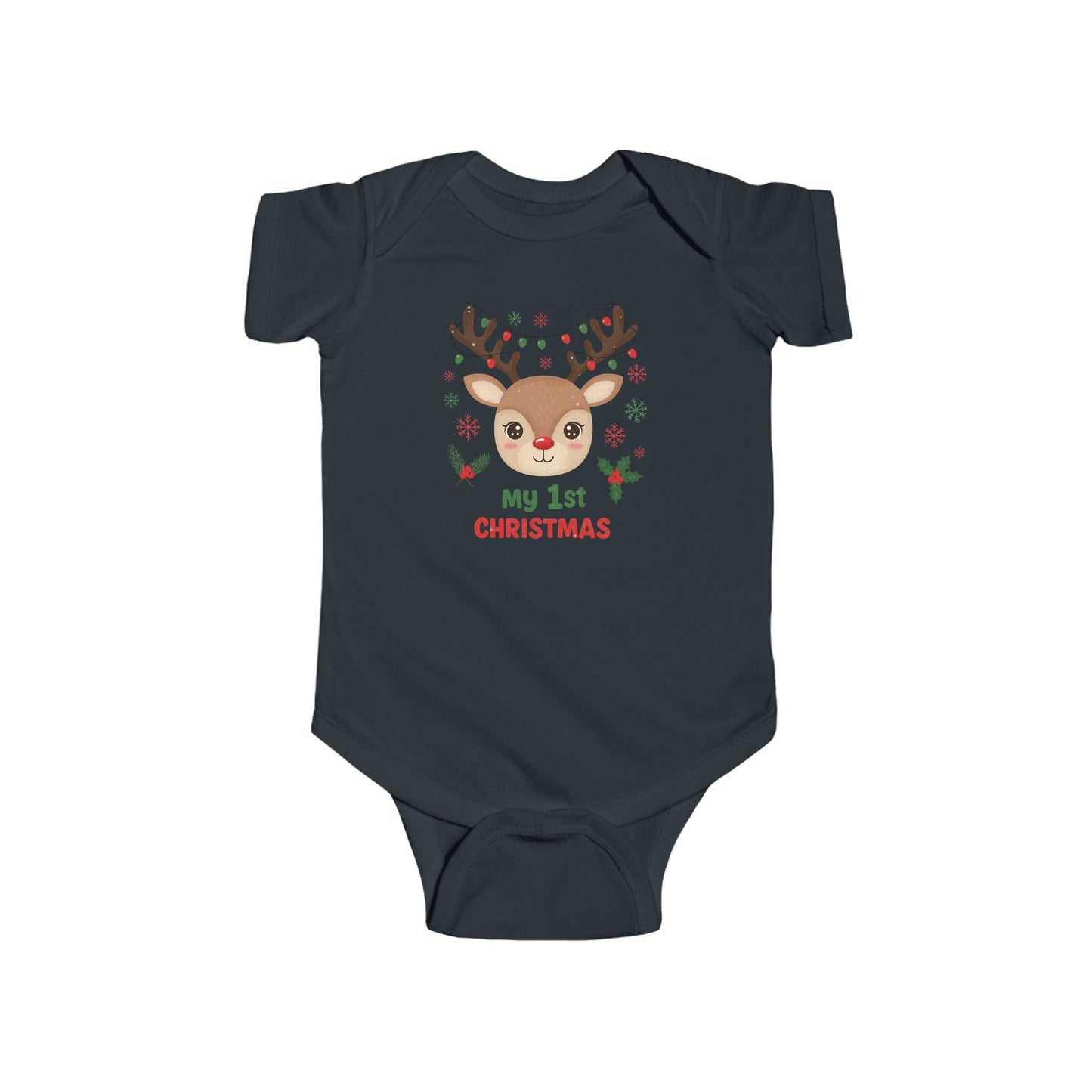 🎄🦌 My 1st Christmas Baby Onesie – Festive Reindeer Holiday Outfit 🎁✨