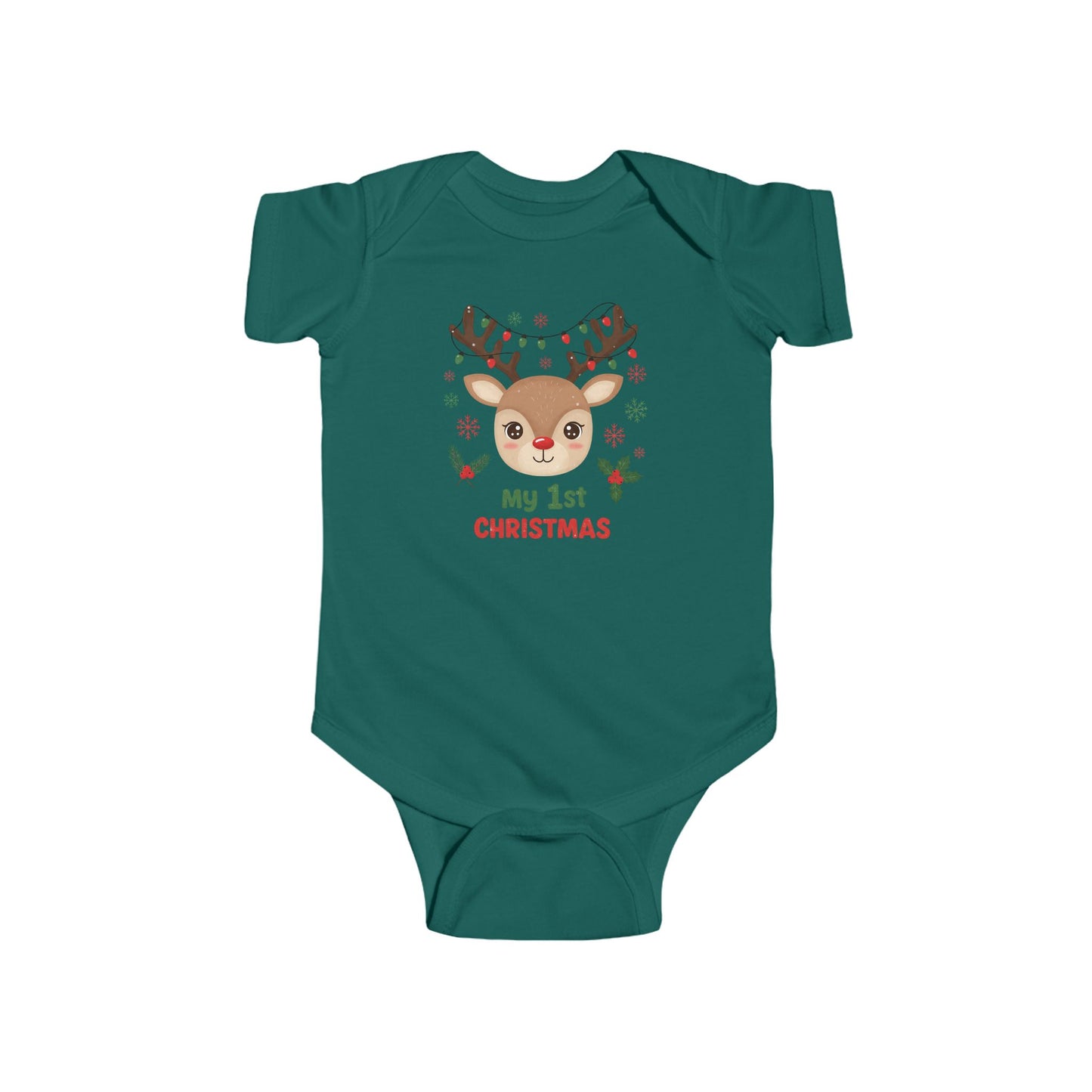 🎄🦌 My 1st Christmas Baby Onesie – Festive Reindeer Holiday Outfit 🎁✨