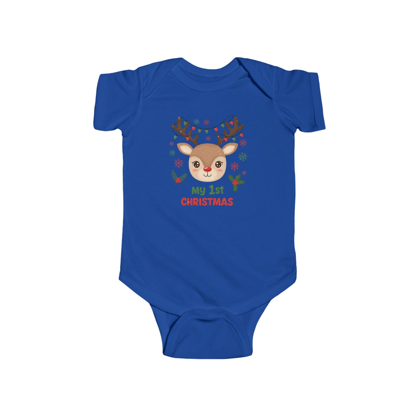 🎄🦌 My 1st Christmas Baby Onesie – Festive Reindeer Holiday Outfit 🎁✨