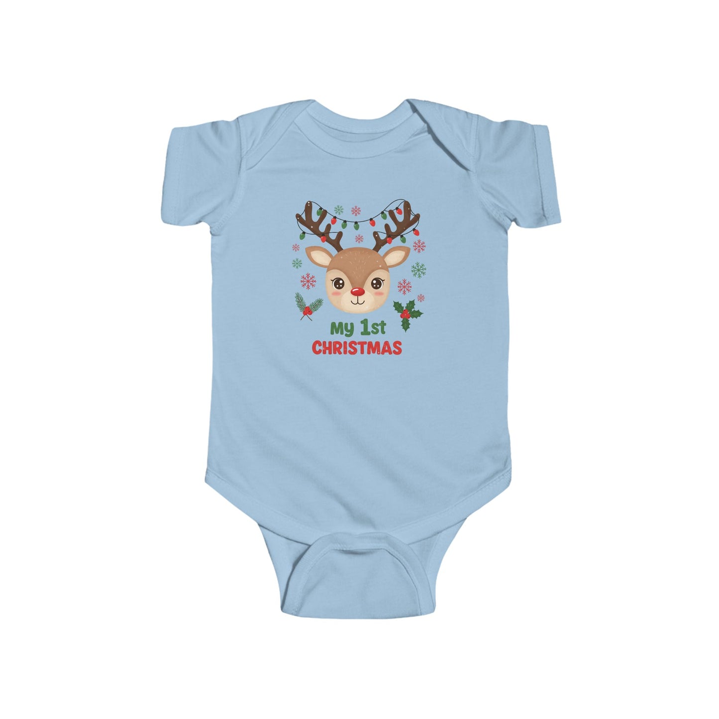 🎄🦌 My 1st Christmas Baby Onesie – Festive Reindeer Holiday Outfit 🎁✨