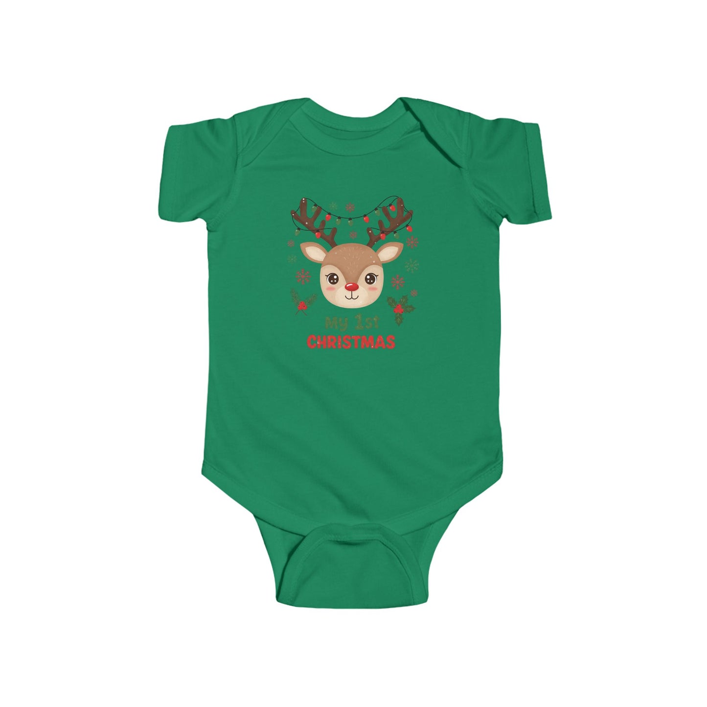 🎄🦌 My 1st Christmas Baby Onesie – Festive Reindeer Holiday Outfit 🎁✨