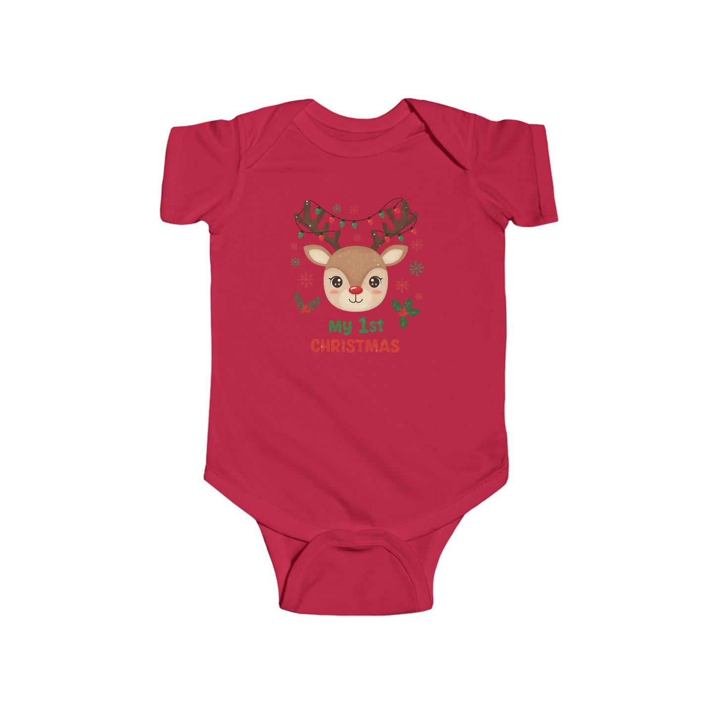 🎄🦌 My 1st Christmas Baby Onesie – Festive Reindeer Holiday Outfit 🎁✨