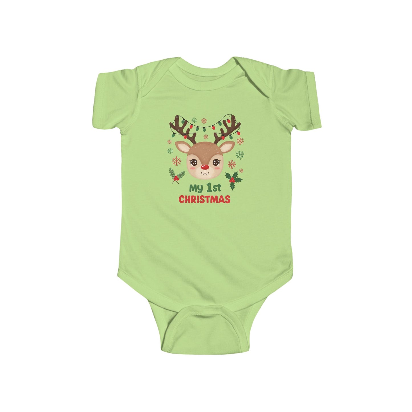 🎄🦌 My 1st Christmas Baby Onesie – Festive Reindeer Holiday Outfit 🎁✨