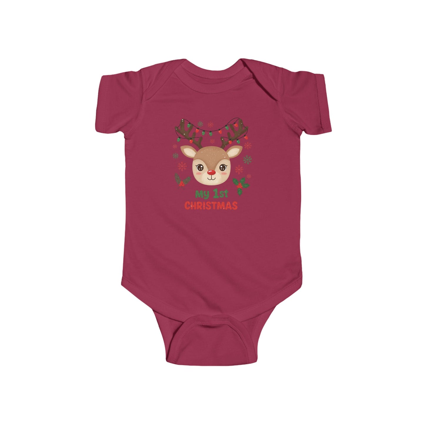 🎄🦌 My 1st Christmas Baby Onesie – Festive Reindeer Holiday Outfit 🎁✨